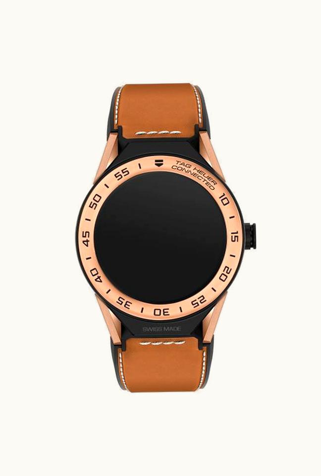 TAG Heuer Carrera Connected Modular 45 Black Titanium / Rose Gold / Brown Calf