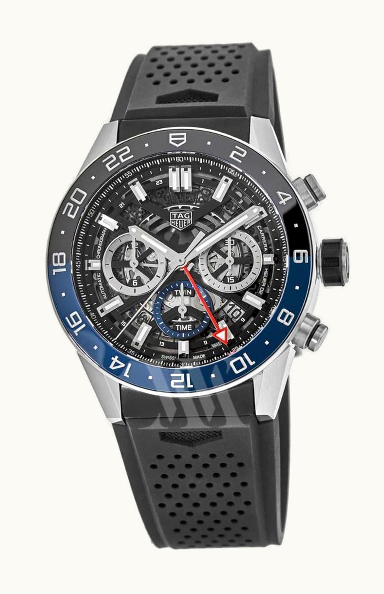 TAG Heuer Carrera Calibre Heuer 02 GMT Stainless Steel / Skeleton / Rubber