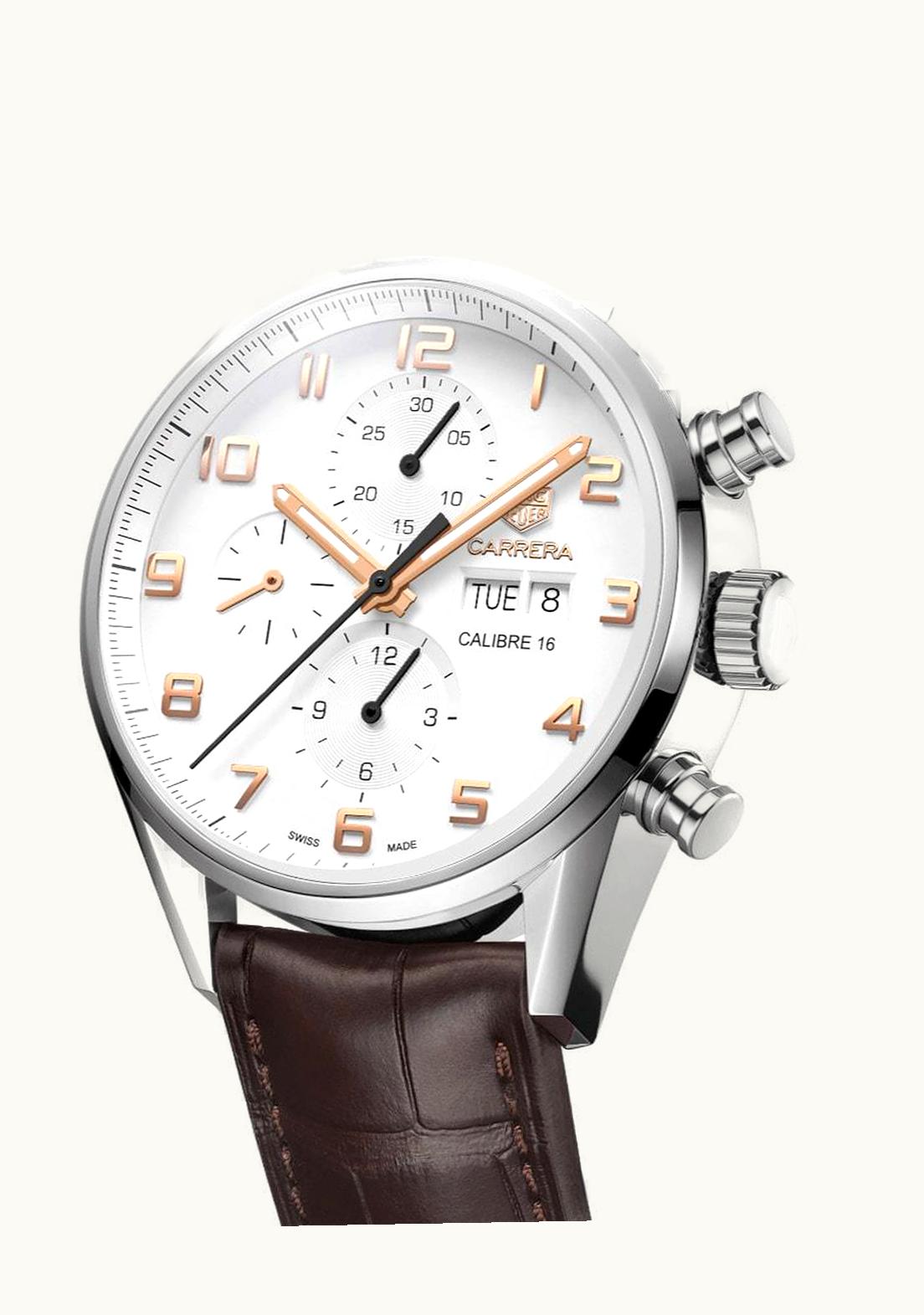 TAG Heuer Calibre 16 Day Date 43 Stainless Steel / Silver / Alligator