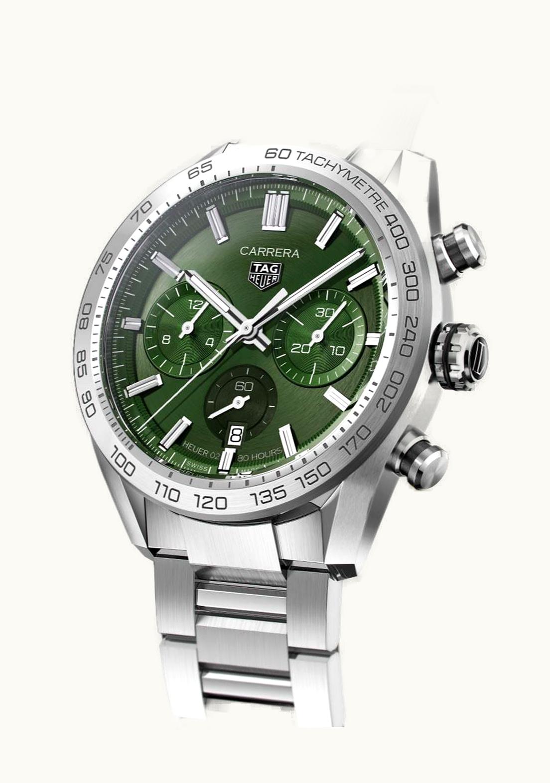 TAG Heuer Carrera Calibre Heuer 02 44 Stainless Steel / Green