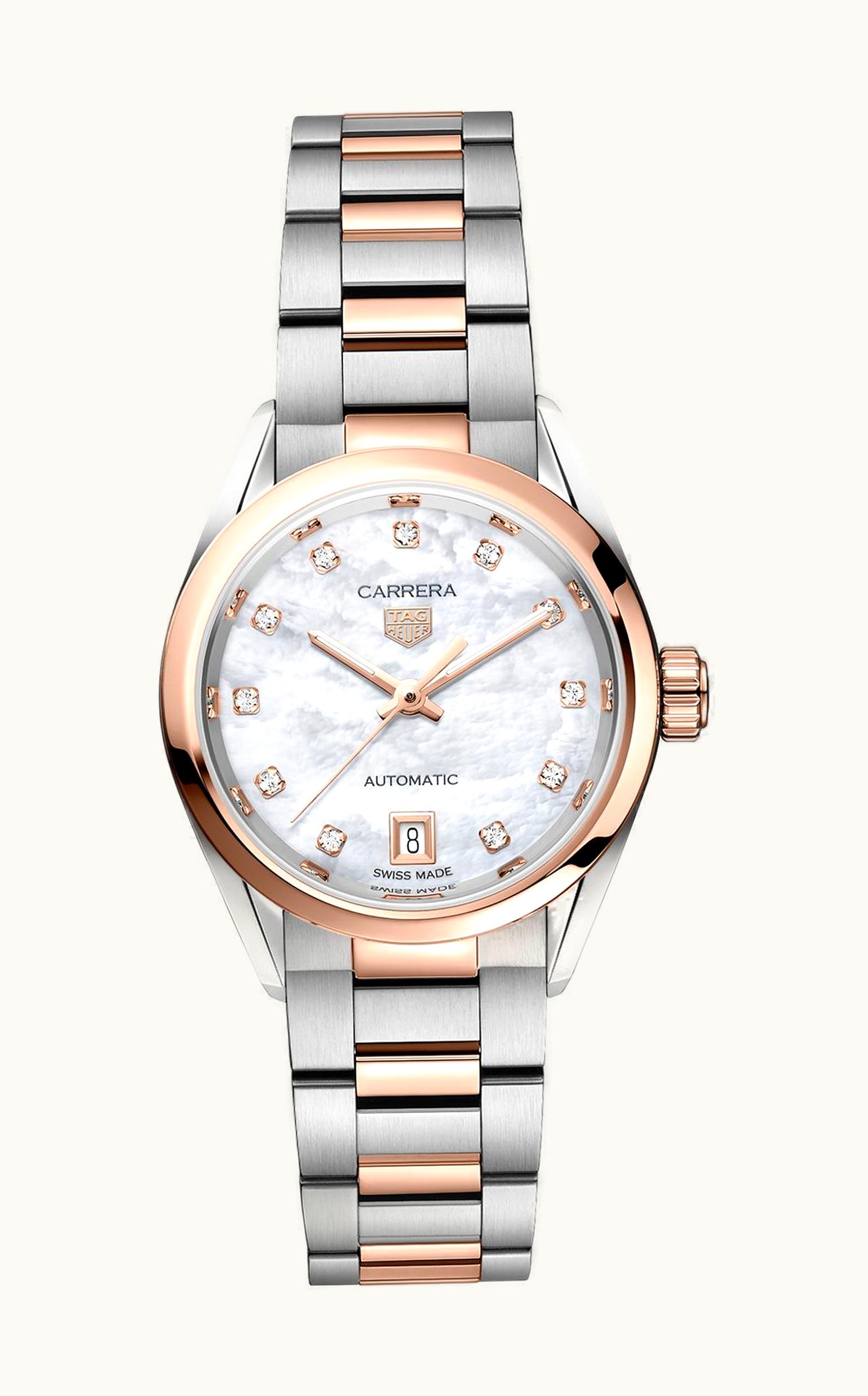 TAG Heuer Carrera Automatic 29 Stainless Steel - Pink Gold / MOP / Bracelet