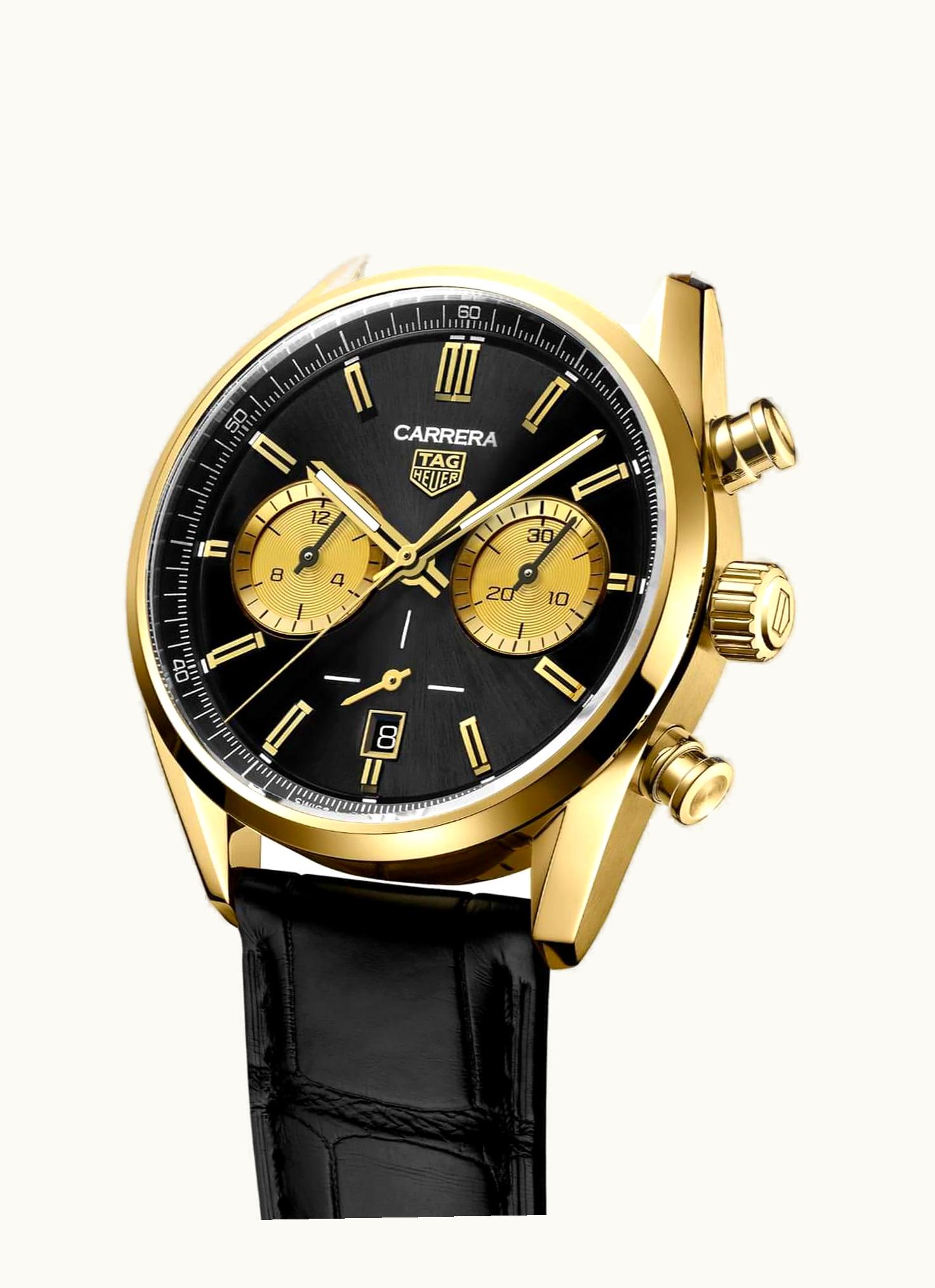 TAG Heuer Carrera Calibre Heuer 02 42 Yellow Gold / Black