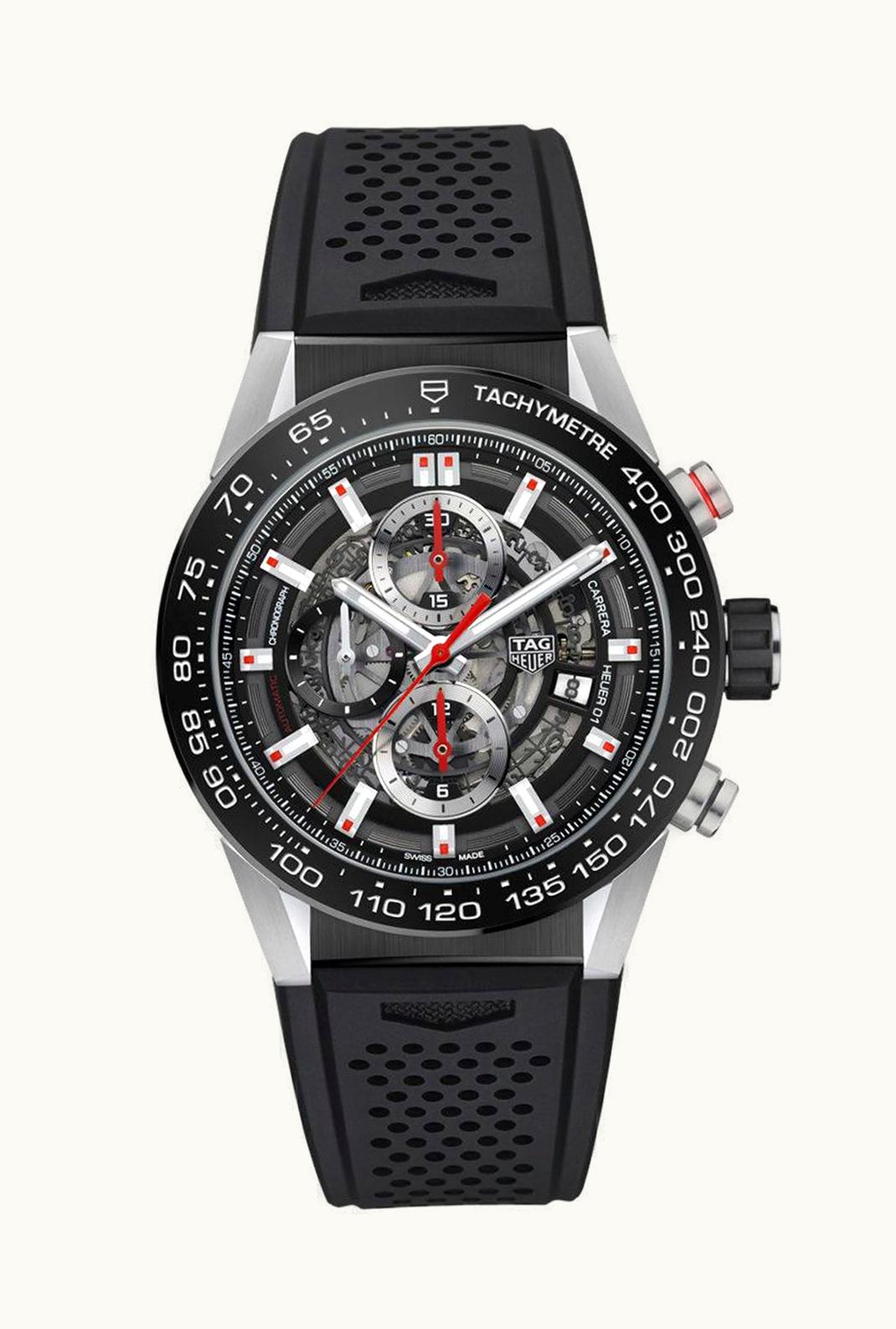 TAG Heuer Carrera Calibre Heuer 01 43 Stainless Steel / Black Ceramic / Skeleton / Rubber