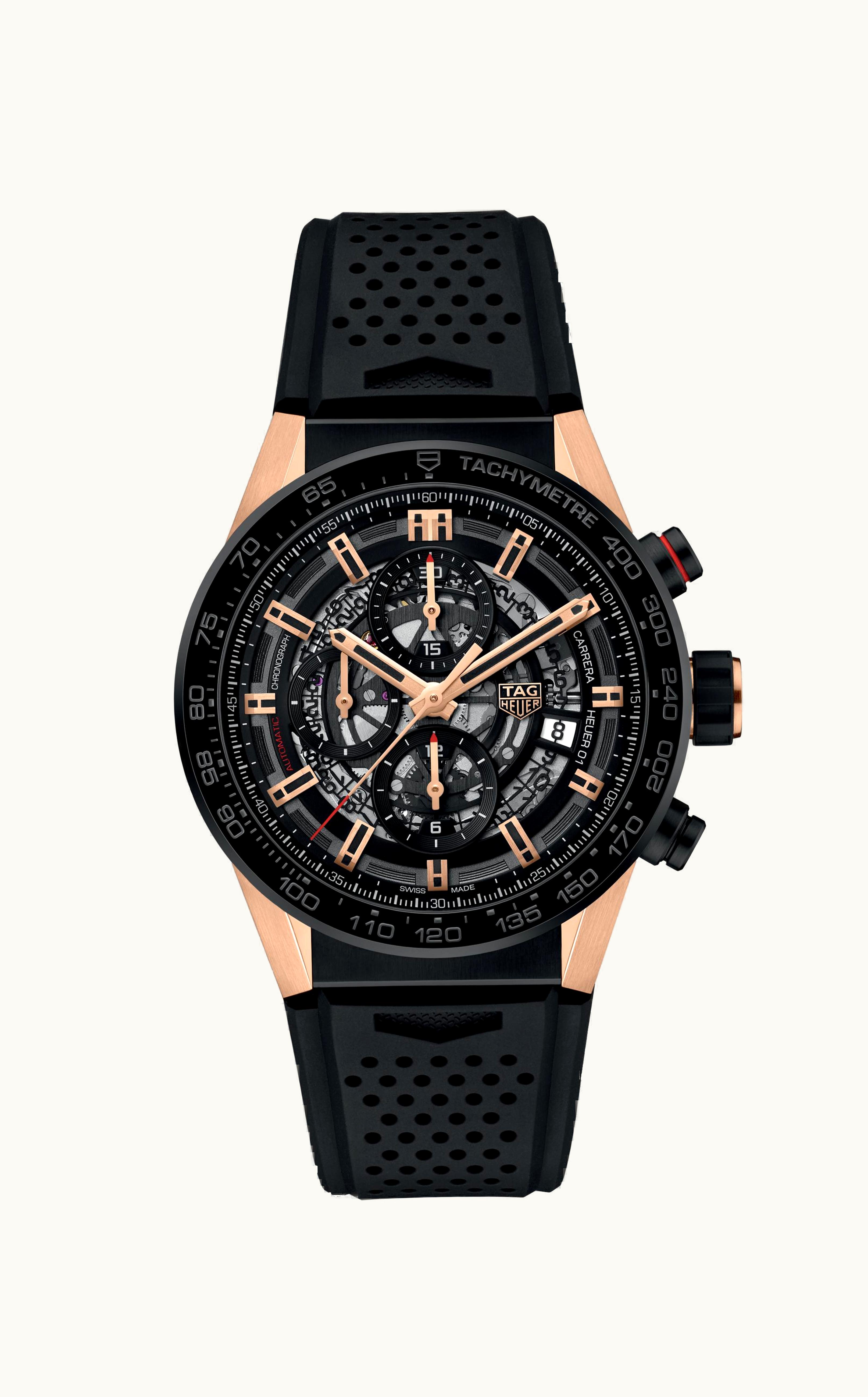 TAG Heuer Carrera Calibre Heuer 01 43 Rose Gold / Skeleton / Rubber