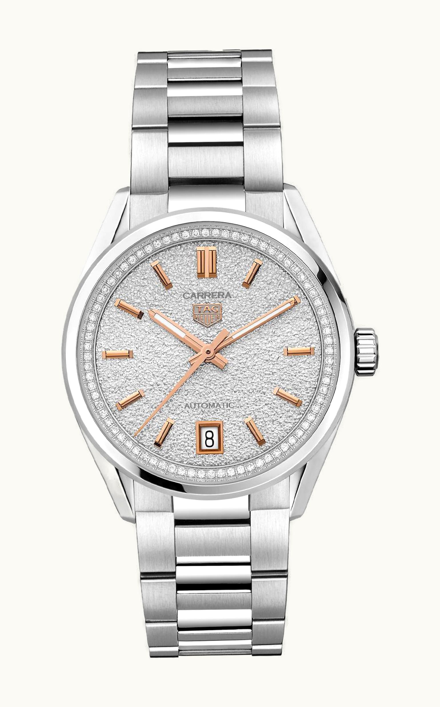 TAG Heuer Carrera Date 36 Stainless Steel / Silver - Diamond