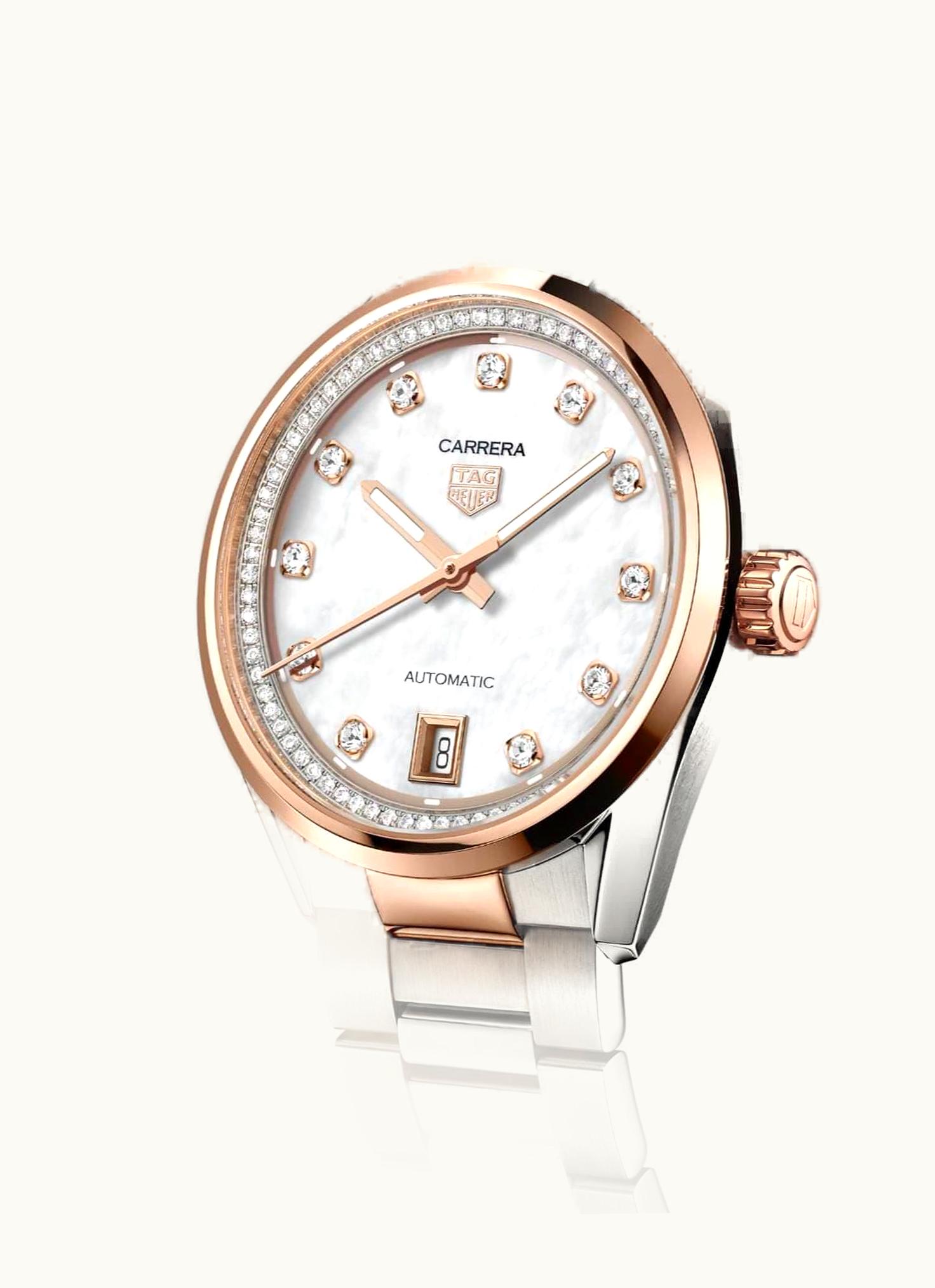 TAG Heuer Carrera Date 36 Stainless Steel - Rose Gold / MOP - Diamond
