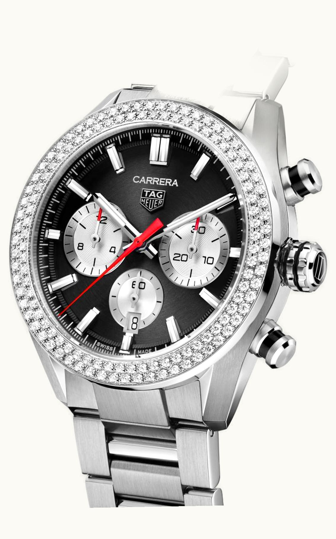 TAG Heuer Carrera Calibre Heuer 02 44 Stainless Steel - Diamond / Black