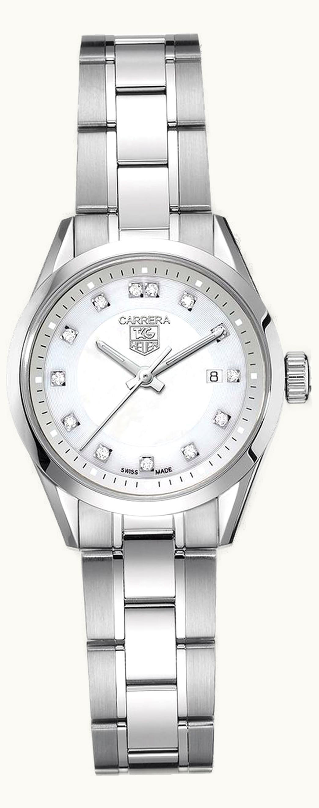 TAG Heuer Carrera Quartz 27 Stainless Steel / MOP - Diamond / Bracelet