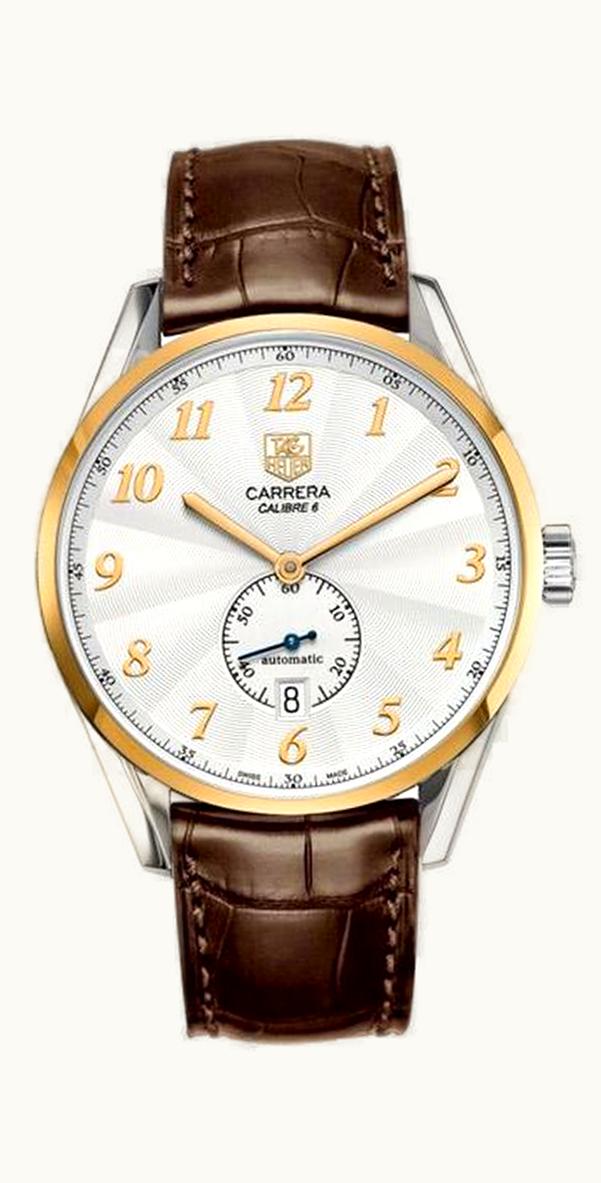 TAG Heuer Carrera Calibre 6 39 Heritage Stainless Steel / Yellow Gold / Silver / Alligator