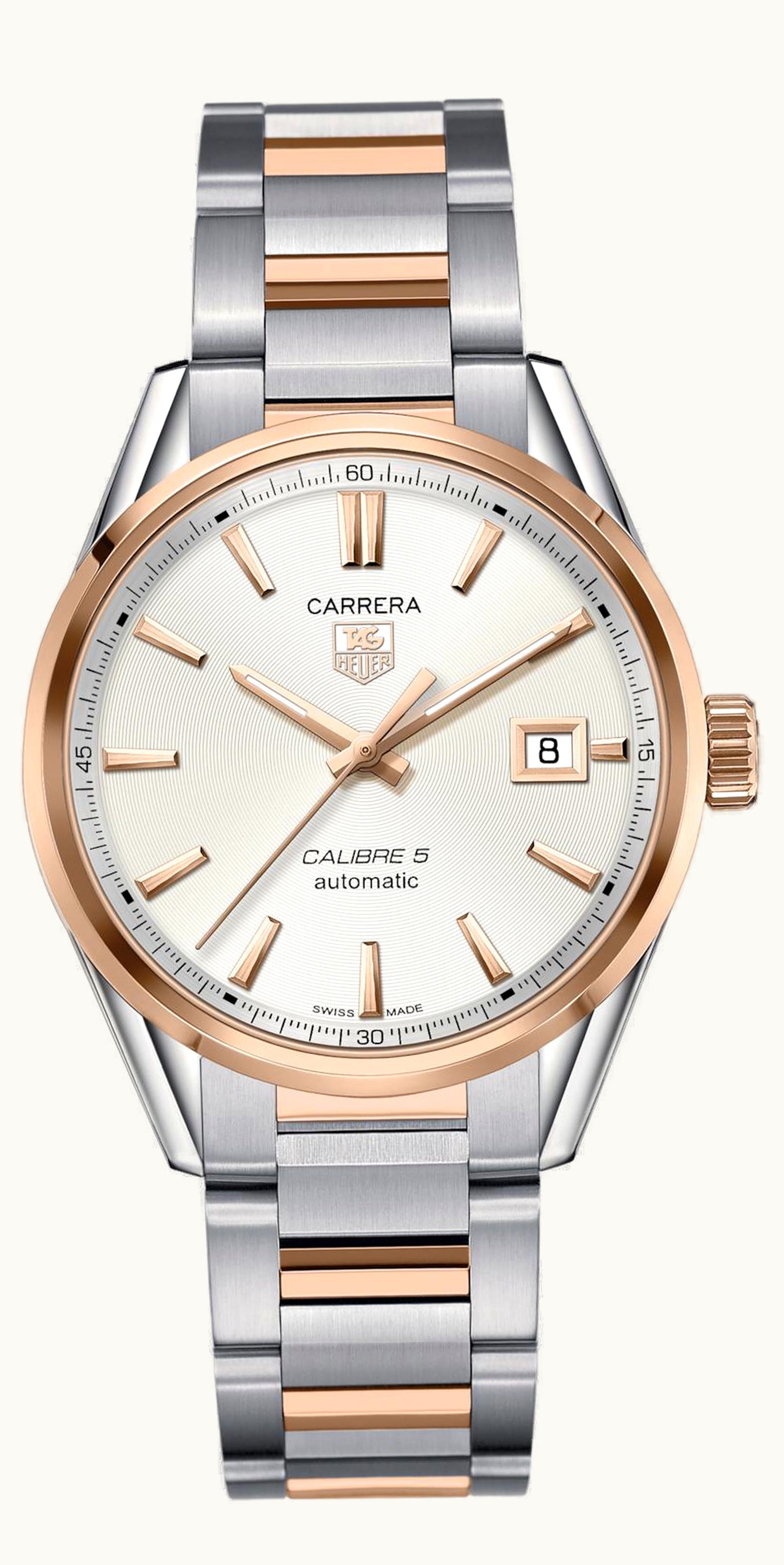 TAG Heuer Carrera Calibre 5 39 Stainless Steel / Rose Gold / Silver / Bracelet