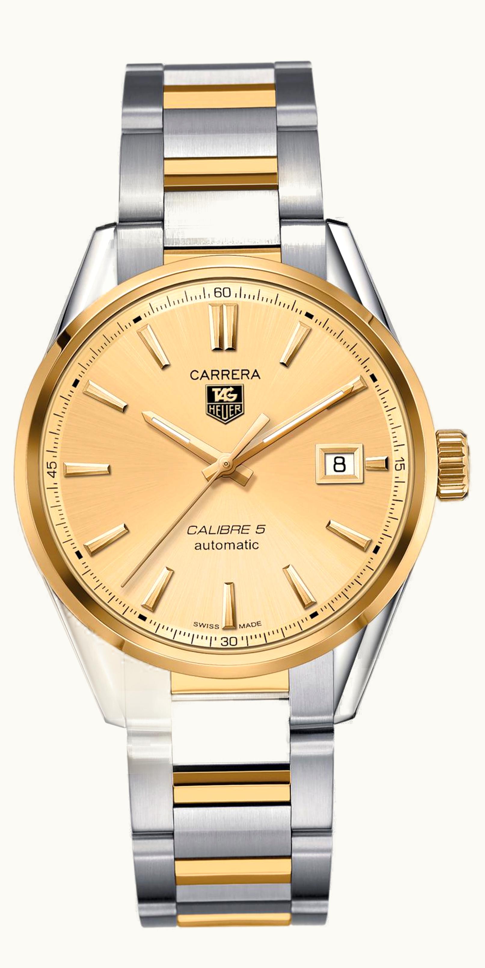 TAG Heuer Carrera Calibre 5 39 Stainless Steel / Yellow Gold / Champagne / Bracelet