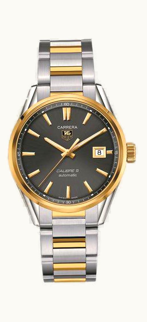 TAG Heuer Carrera Calibre 5 39 Stainless Steel / Yellow Gold / Grey / Bracelet