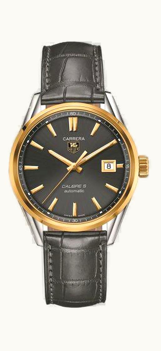 TAG Heuer Carrera Calibre 5 39 Stainless Steel / Yellow Gold / Grey / Alligator