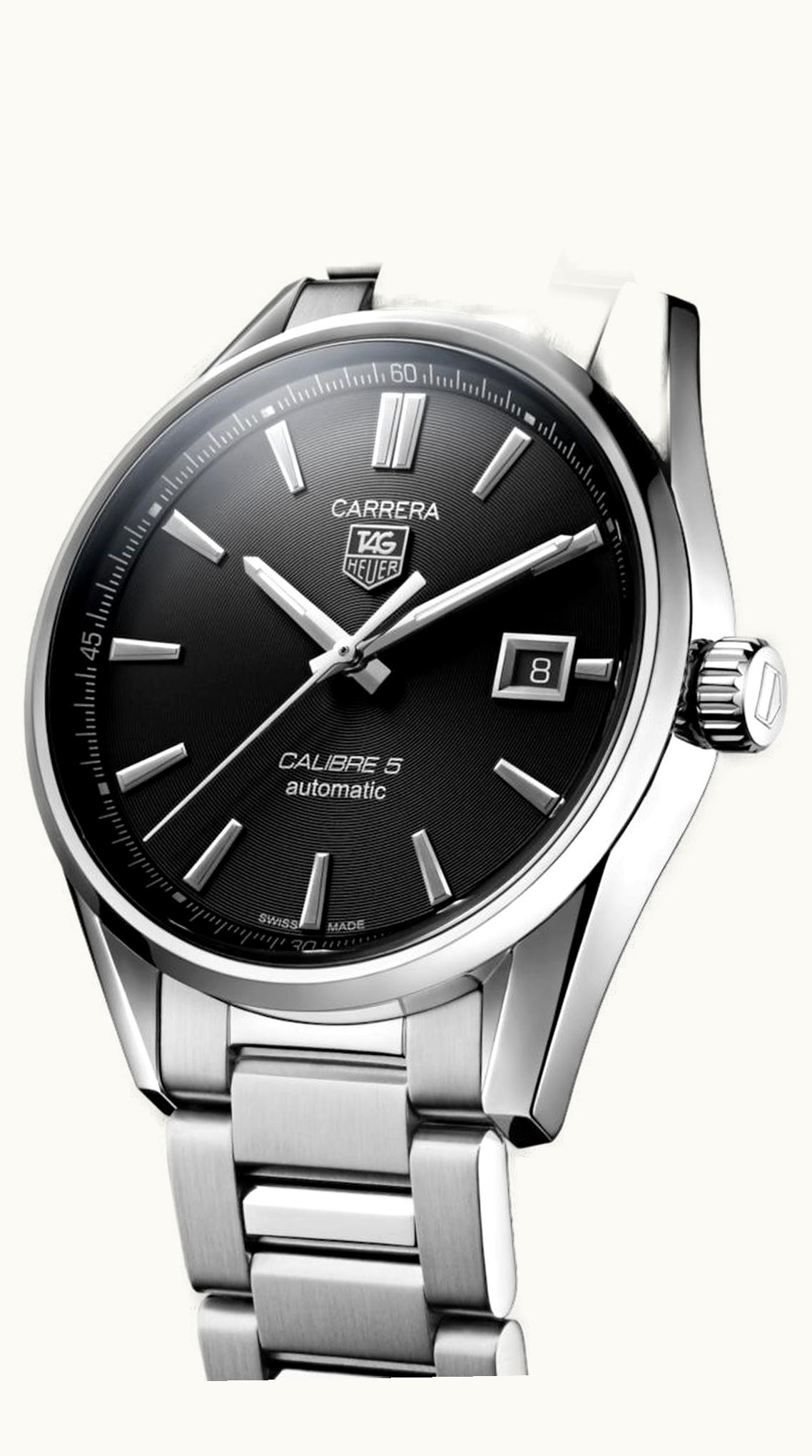 TAG Heuer Carrera Calibre 5 39 Stainless Steel / Black / Bracelet