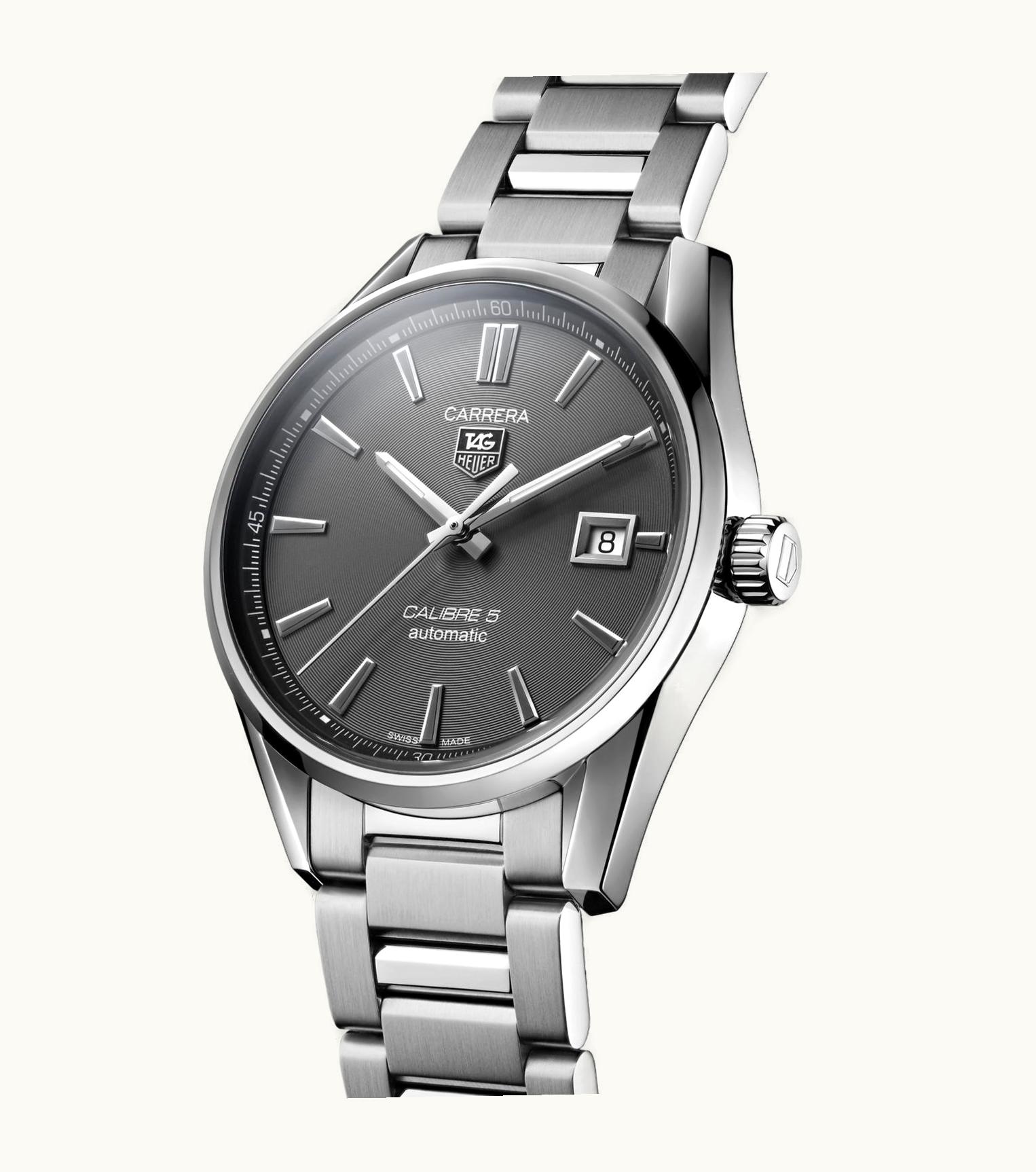 TAG Heuer Carrera Calibre 5 39 Stainless Steel / Grey / Bracelet