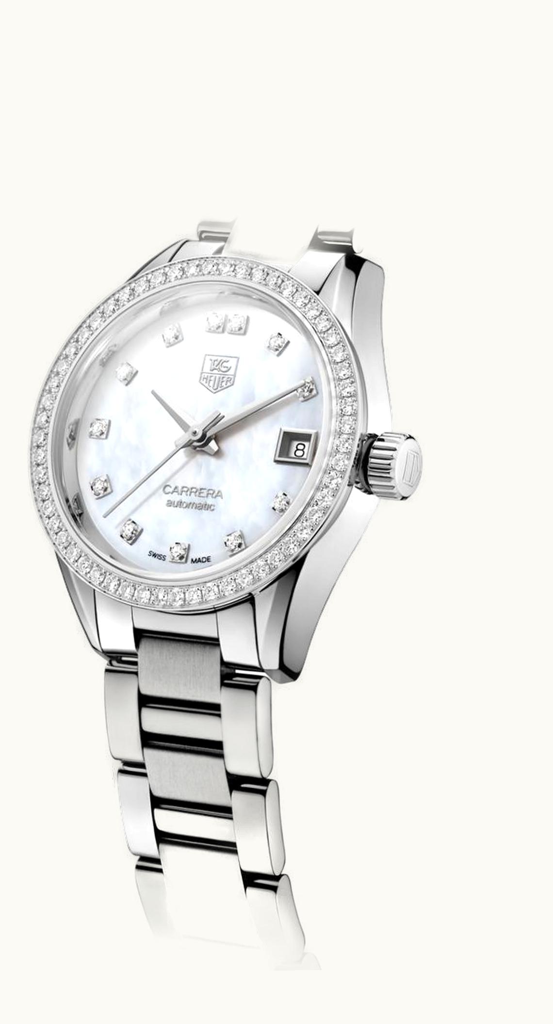 TAG Heuer Carrera Calibre 9 28 Stainless Steel / Diamond / MOP - Diamond / Bracelet