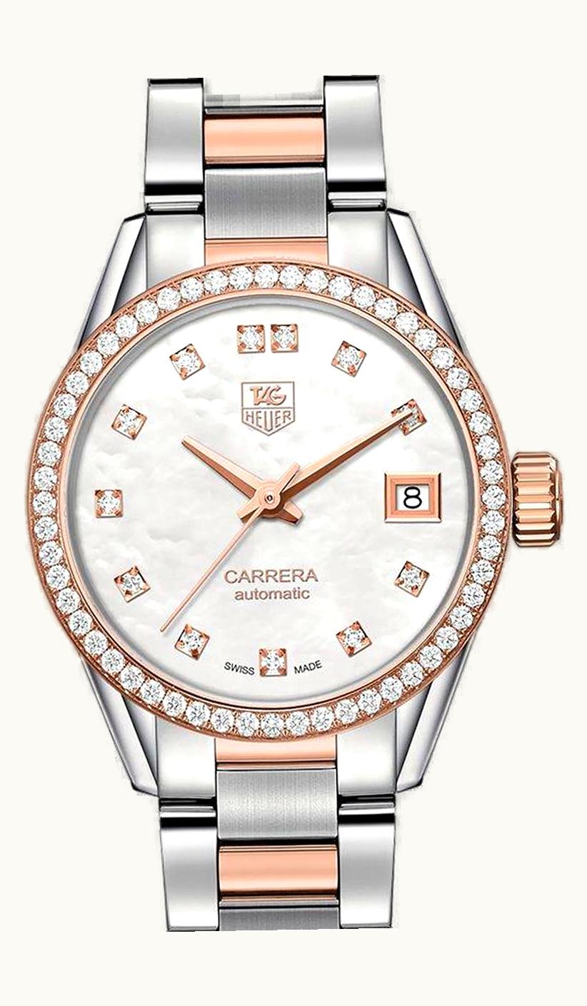 TAG Heuer Carrera Calibre 9 28 Stainless Steel / Rose Gold / Diamond / MOP - Diamond / Bracelet