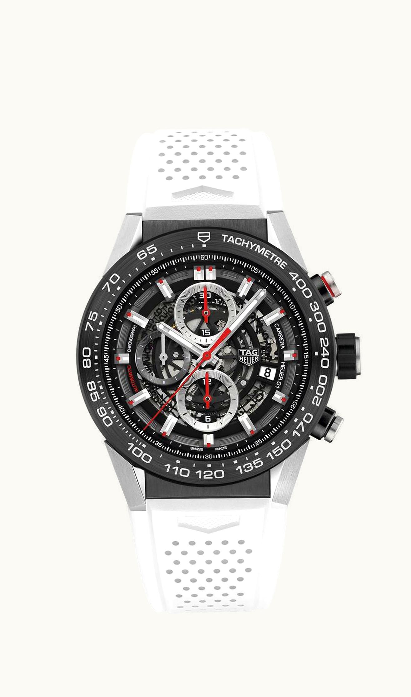TAG Heuer Carrera Calibre Heuer 01 45 Stainless Steel / Skeleton / White Touch
