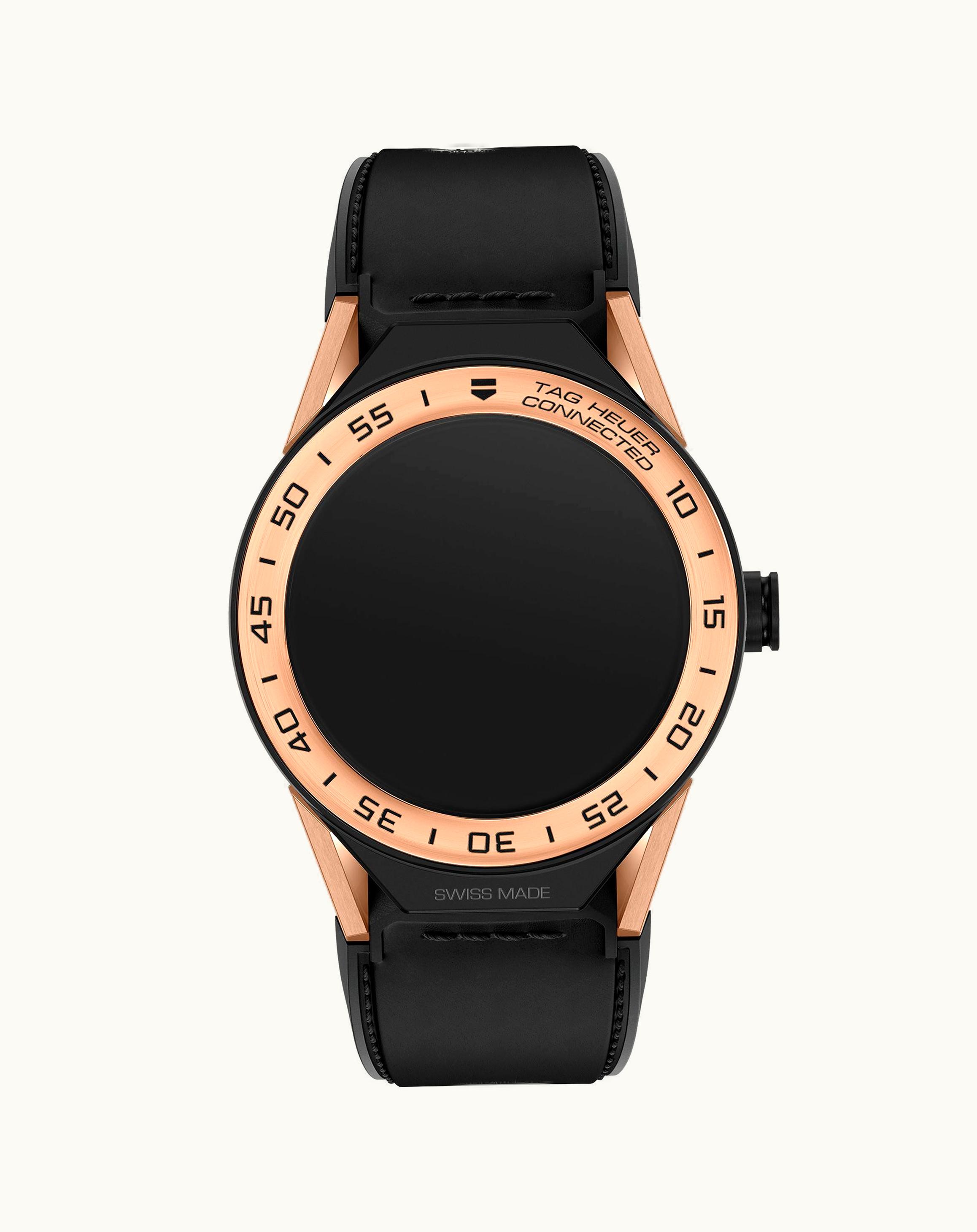 TAG Heuer Carrera Connected Modular 45 Black Titanium / Rose Gold / Black Calf