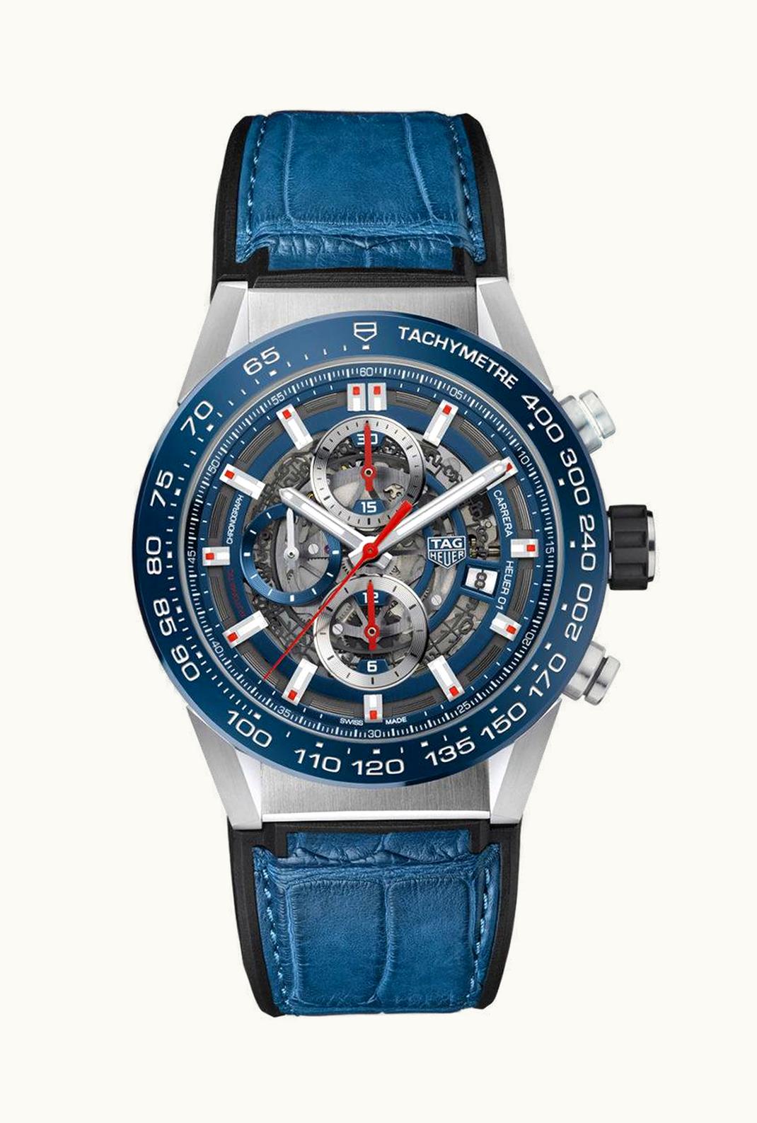 TAG Heuer Carrera Calibre Heuer 01 43 Stainless Steel / Blue Ceramic / Alligator