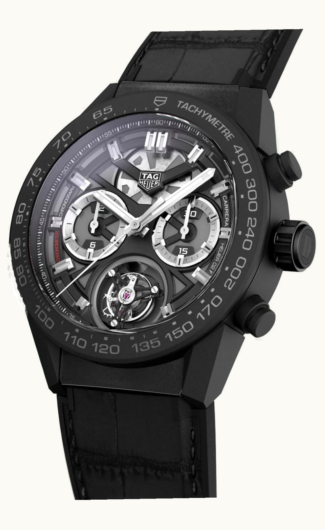 TAG Heuer Carrera Calibre Heuer 02T 45 Chronograph Tourbillon Ceramic / Alligator