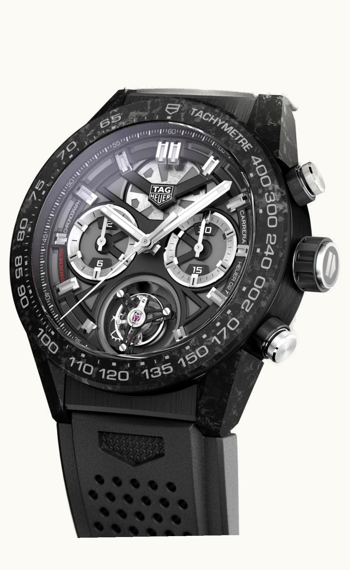 TAG Heuer Carrera Calibre Heuer 02T 45 Chronograph Tourbillon Titanium / Carbon / Rubber