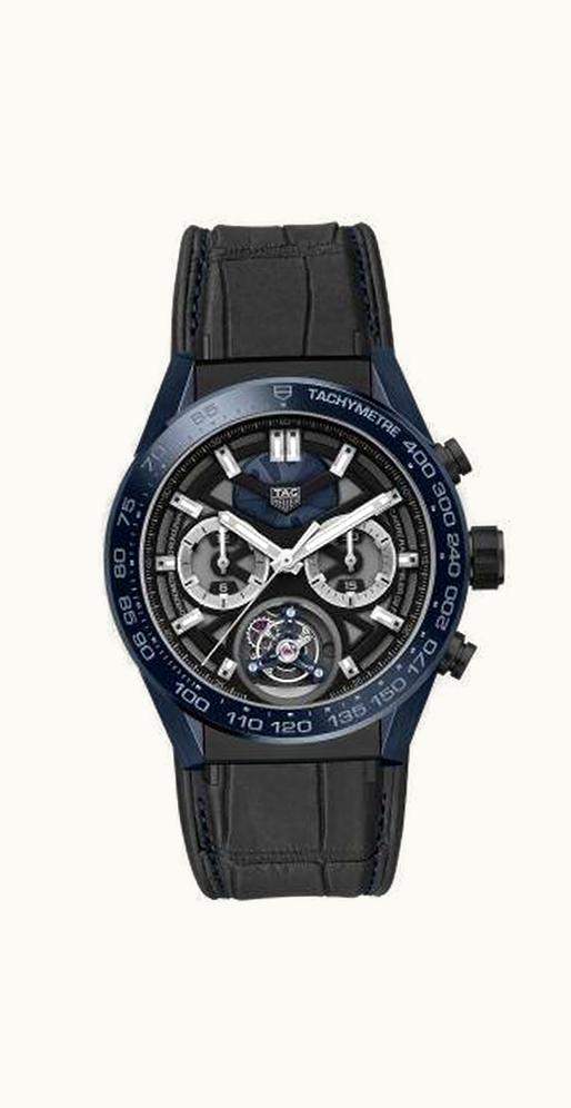 TAG Heuer Carrera Calibre Heuer 02T 45 Chronograph Tourbillon Ceramic / Stainless Steel / Alligator / Tête de Vipère