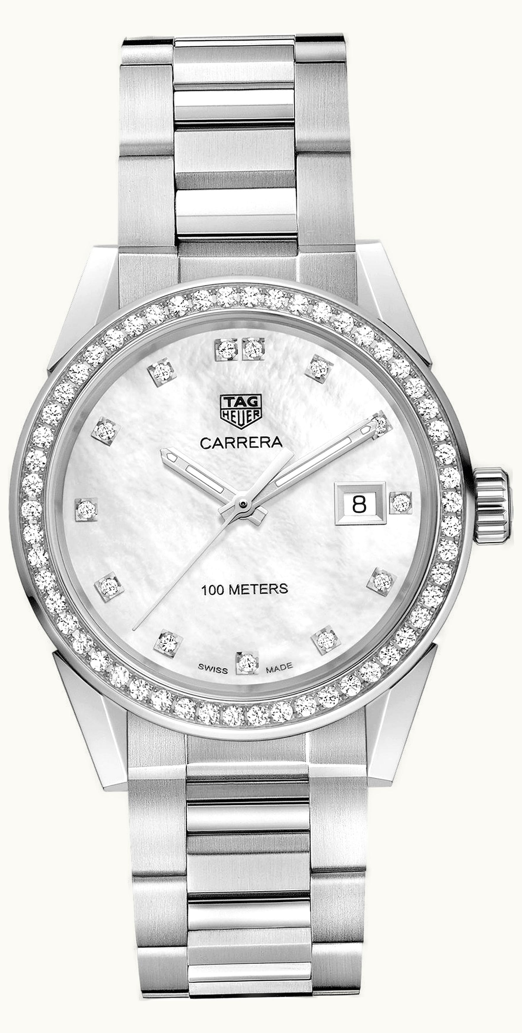 TAG Heuer Carrera Quartz 36 Stainless Steel / Diamond / MOP - Diamond / Bracelet