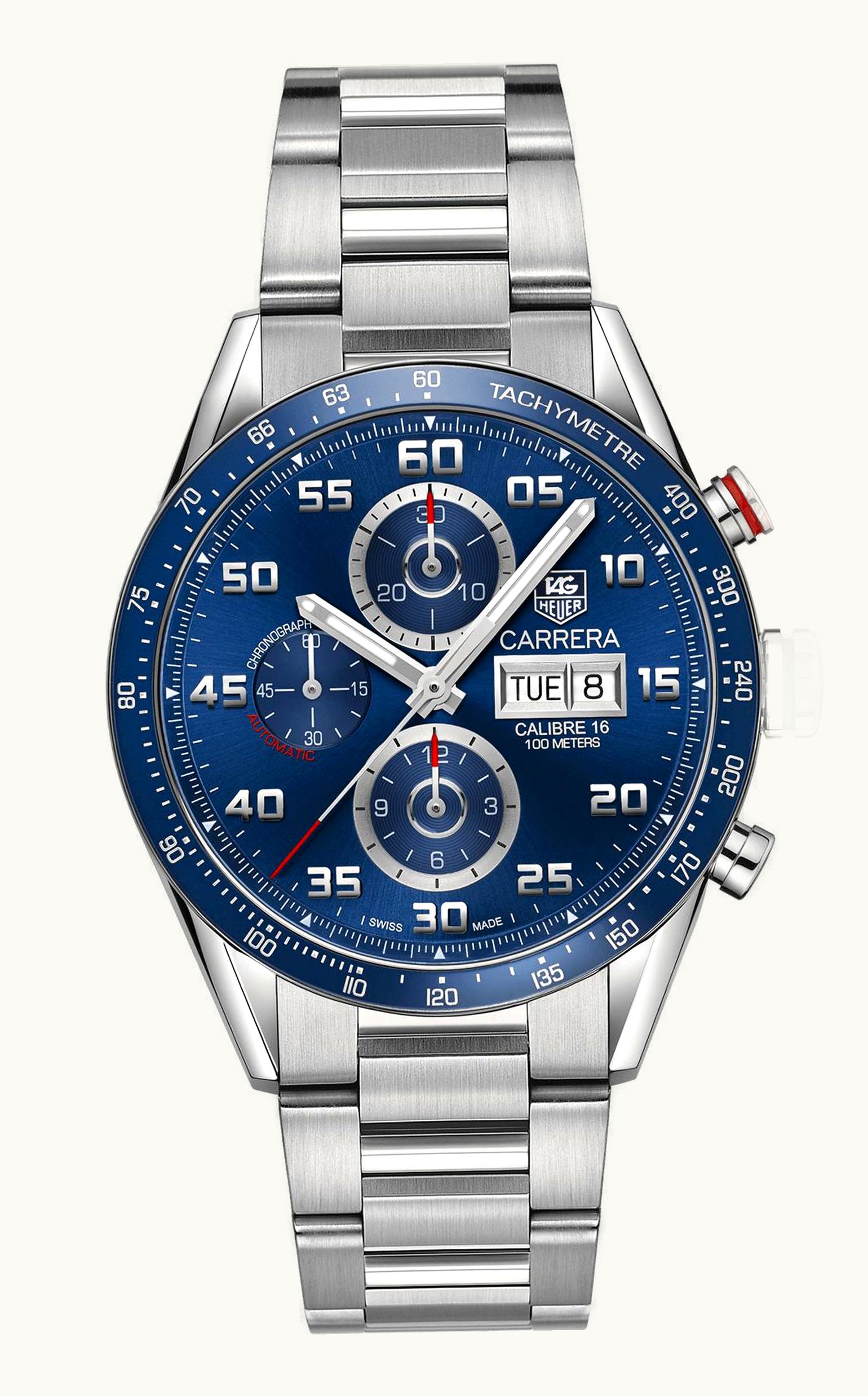 TAG Heuer Carrera Calibre 16 Day Date 43 Stainless Steel / Blue / Bracelet