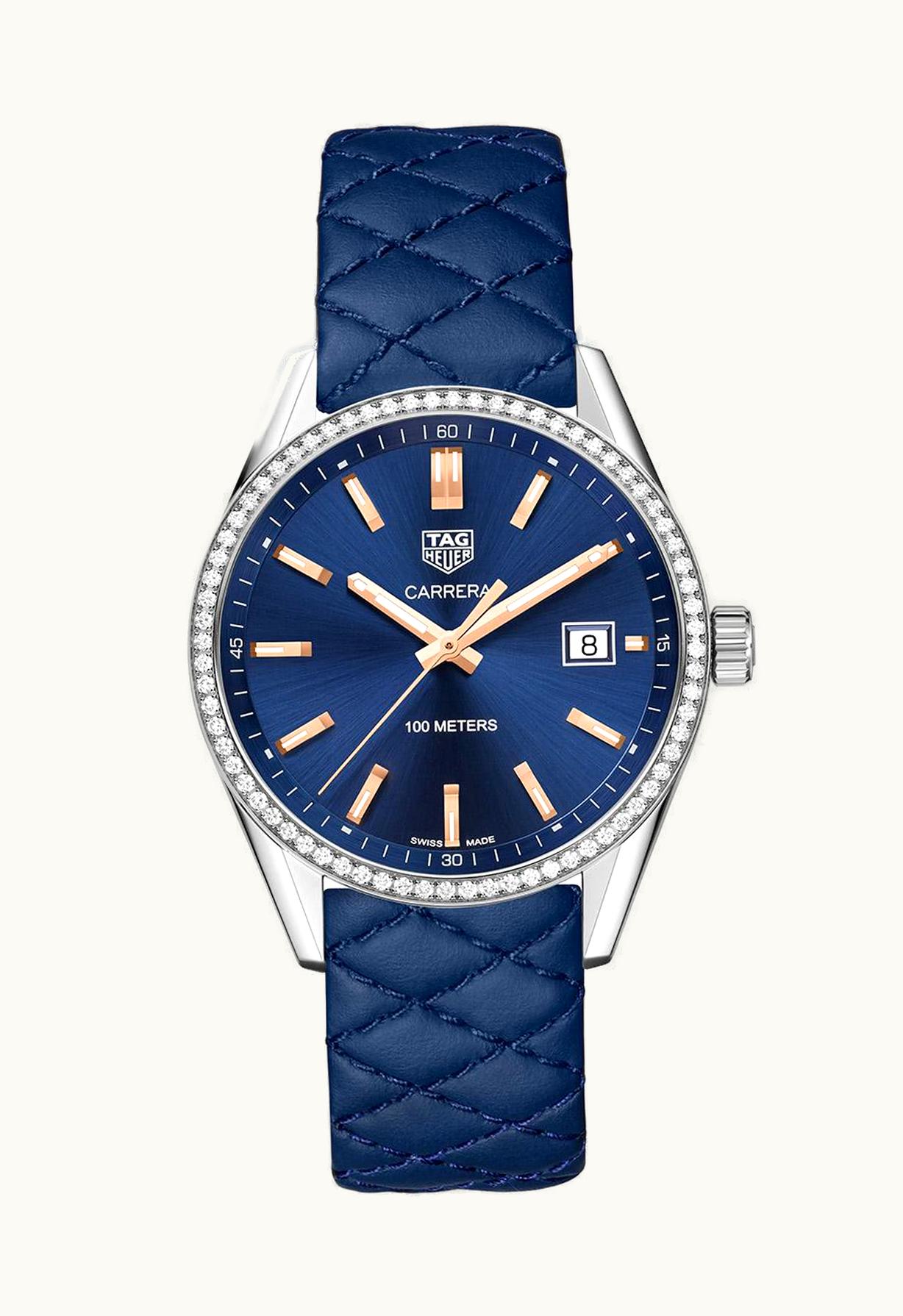 TAG Heuer Carrera Quartz 39 Stainless Steel / Diamond / Blue
