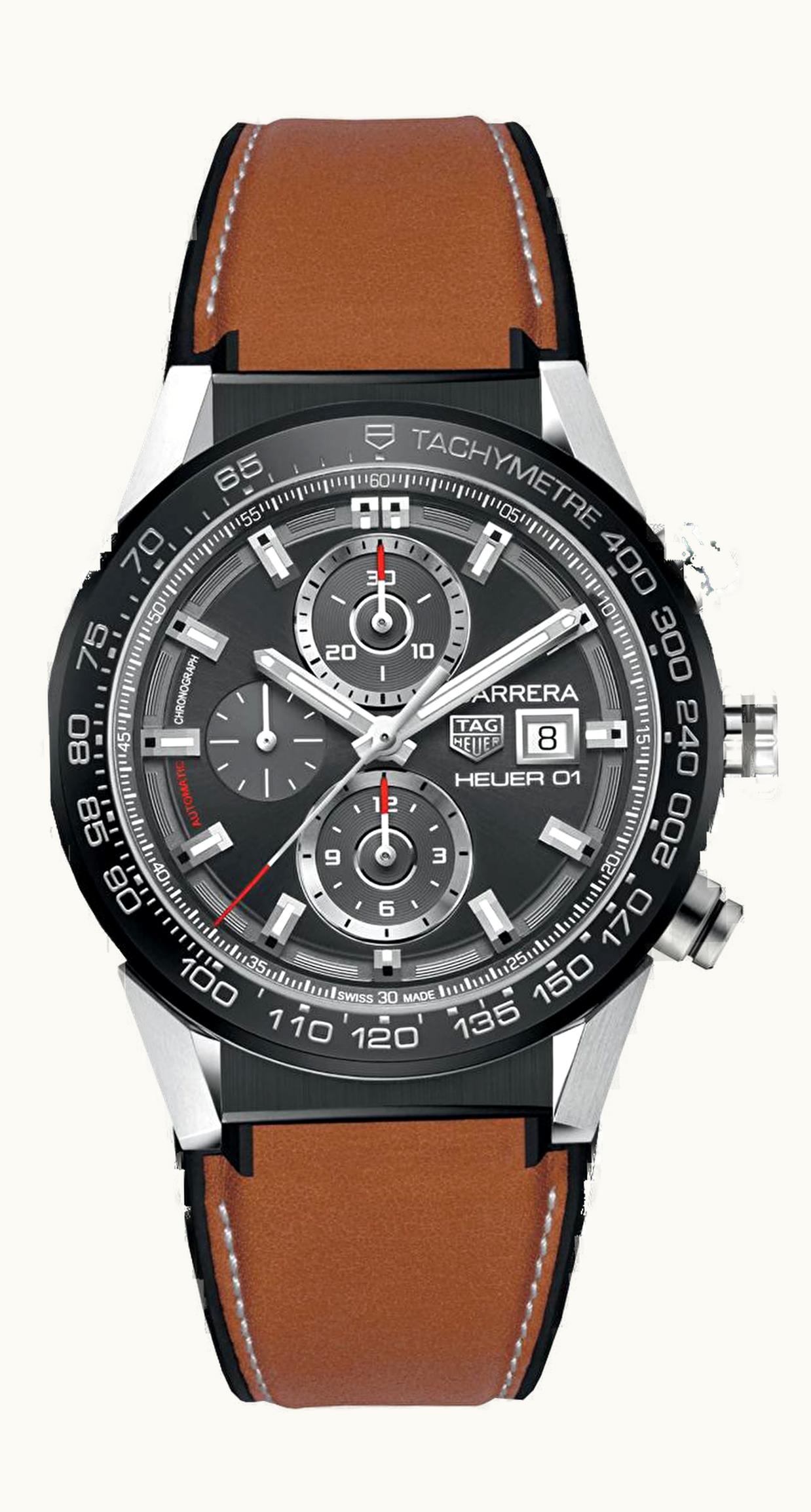 TAG Heuer Carrera Calibre Heuer 01 43 Stainless Steel / Grey / Calf