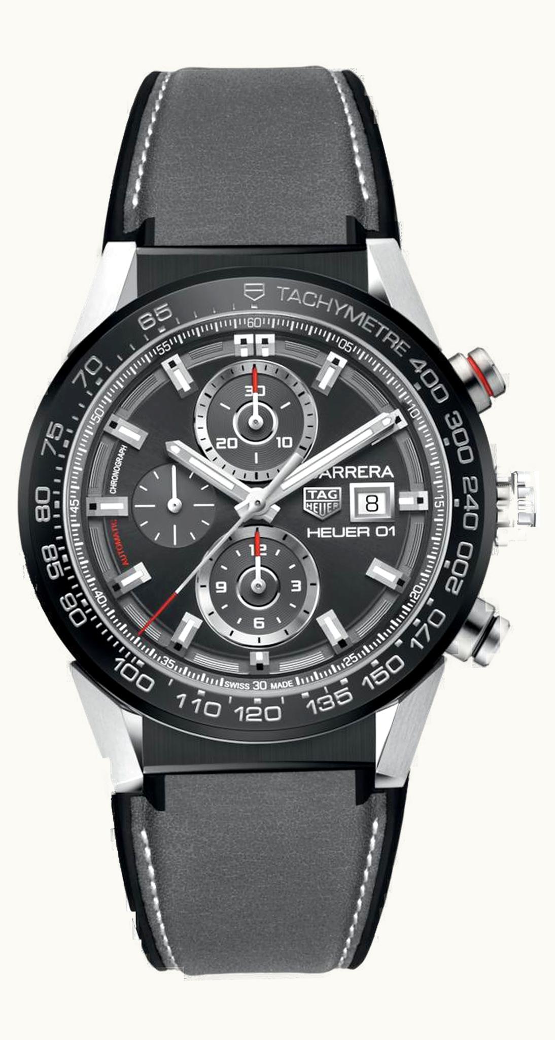 TAG Heuer Carrera Calibre Heuer 01 43 Stainless Steel / Grey / Calf