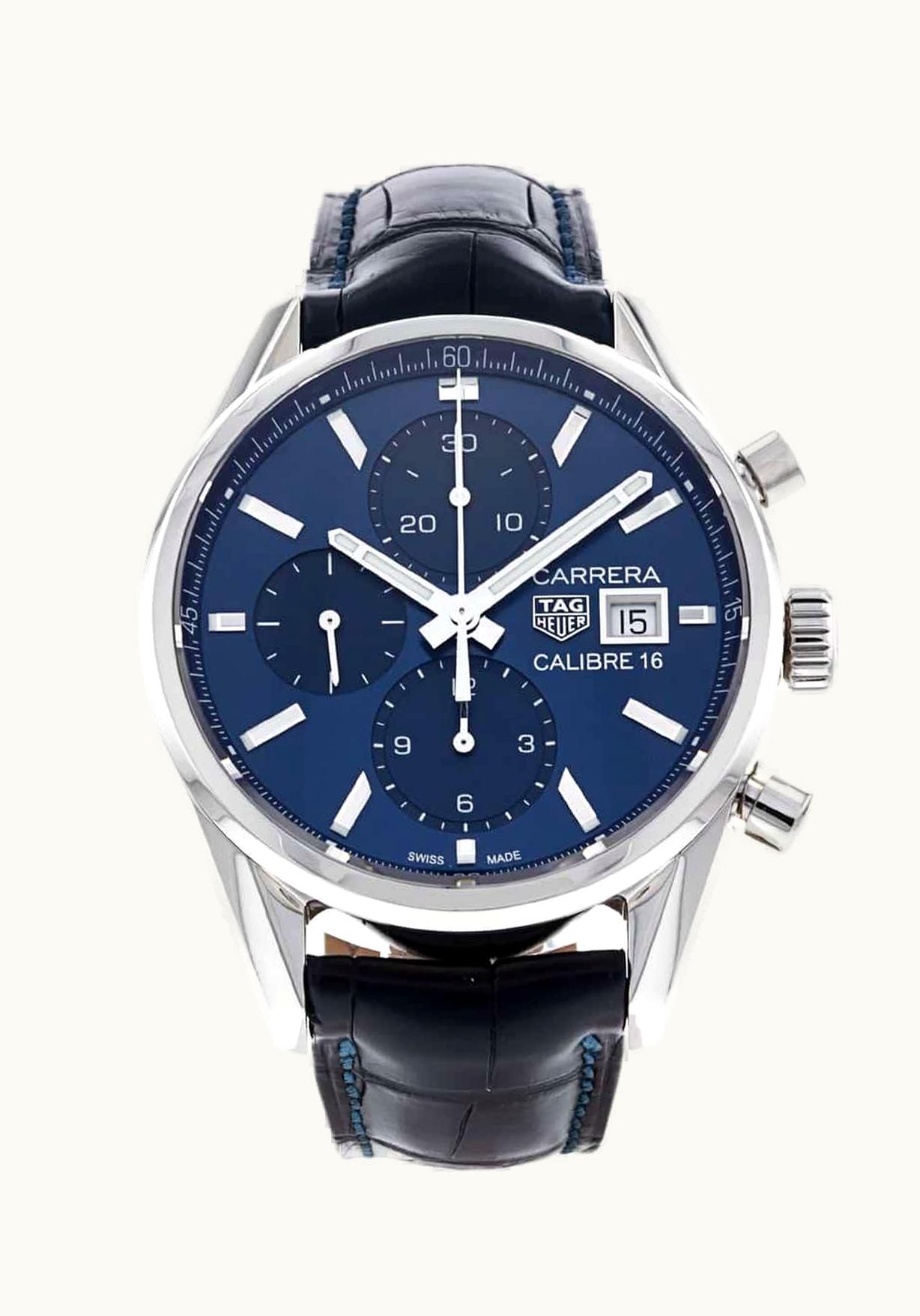 TAG Heuer Calibre 16 41 Stainless Steel / Blue / Alligator