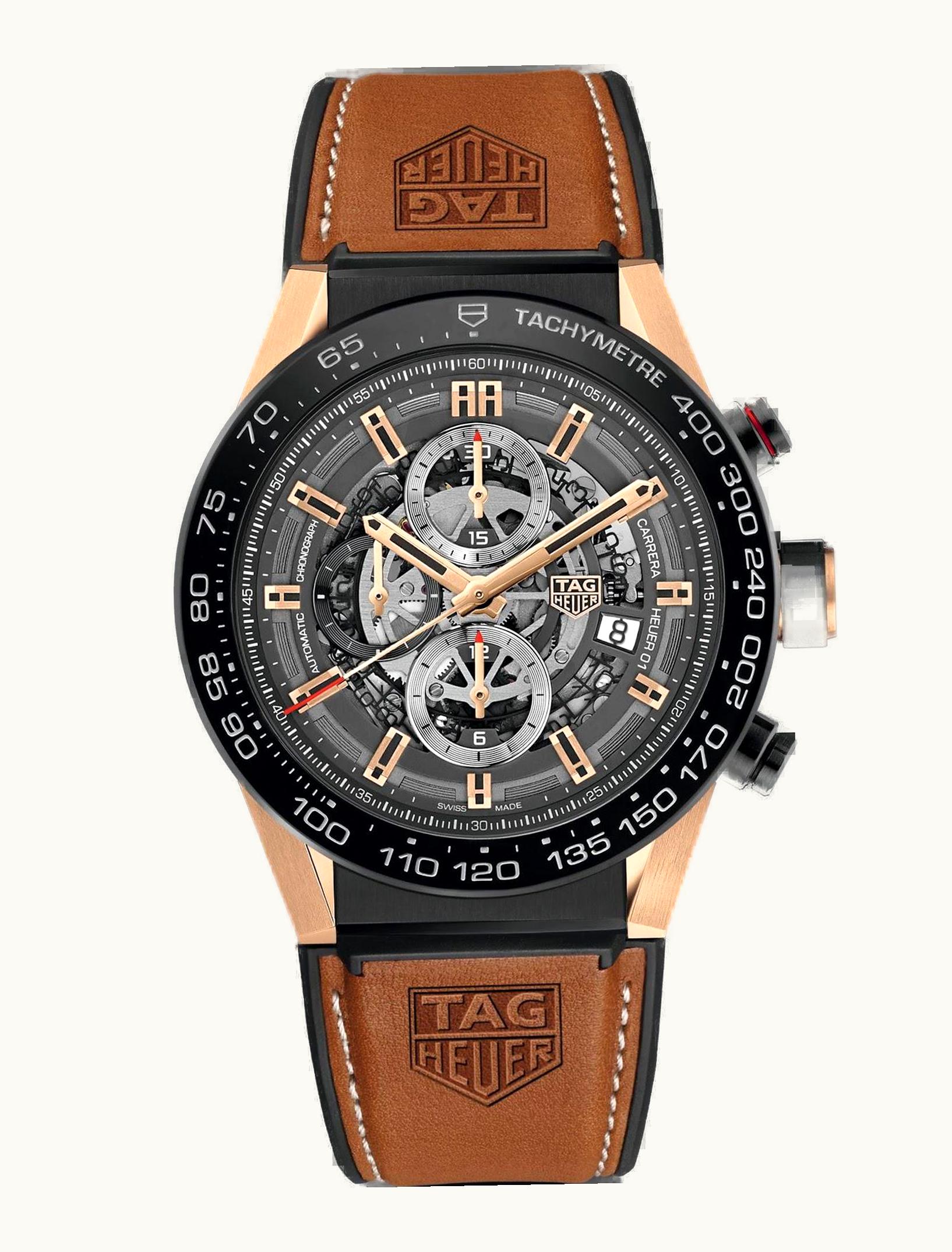 TAG Heuer Carrera Calibre Heuer 01 45 Rose Gold / Ceramic / Skeleton / Rubber