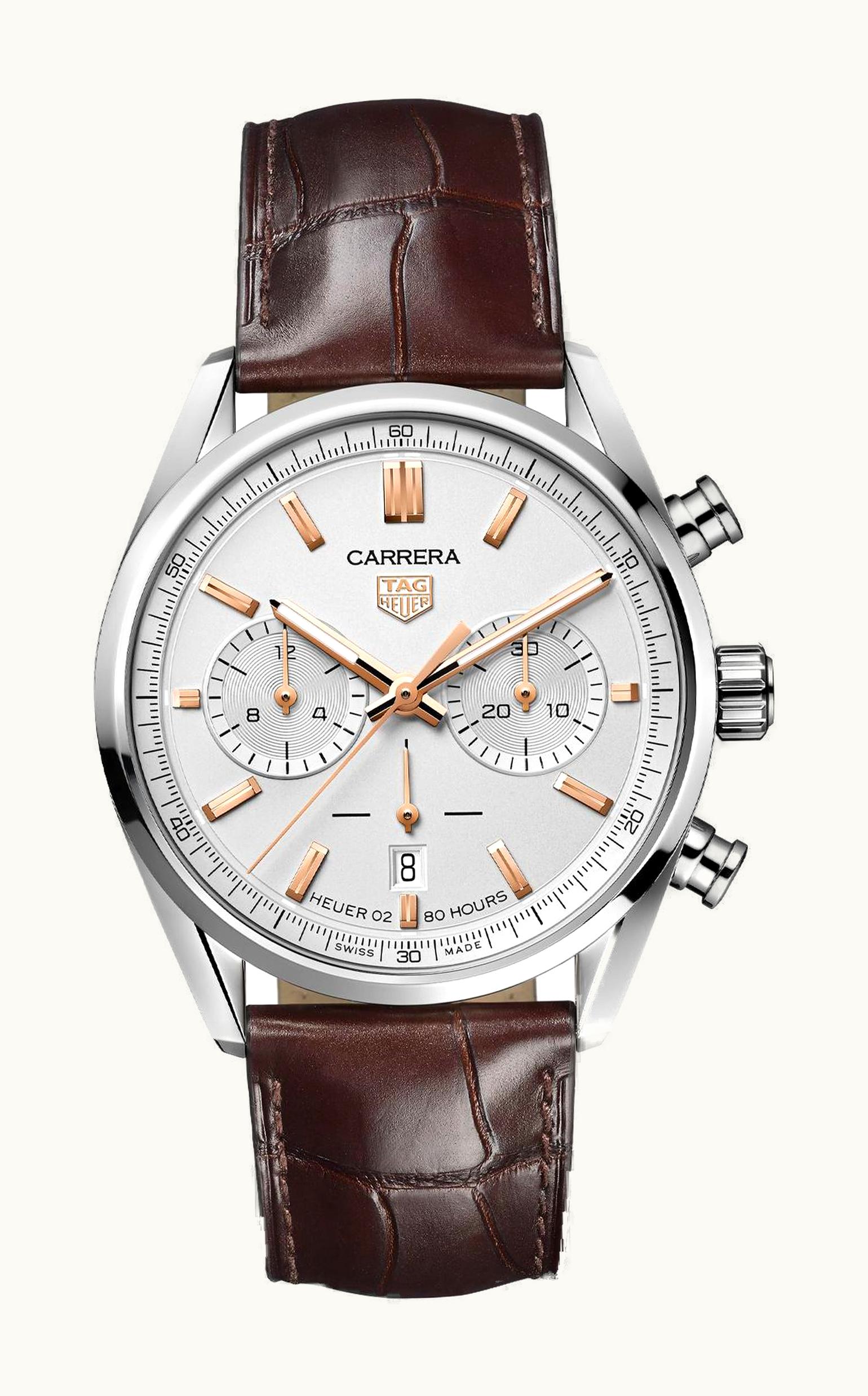 TAG Heuer Carrera Calibre Heuer 02 42 Stainless Steel / Silver / Strap