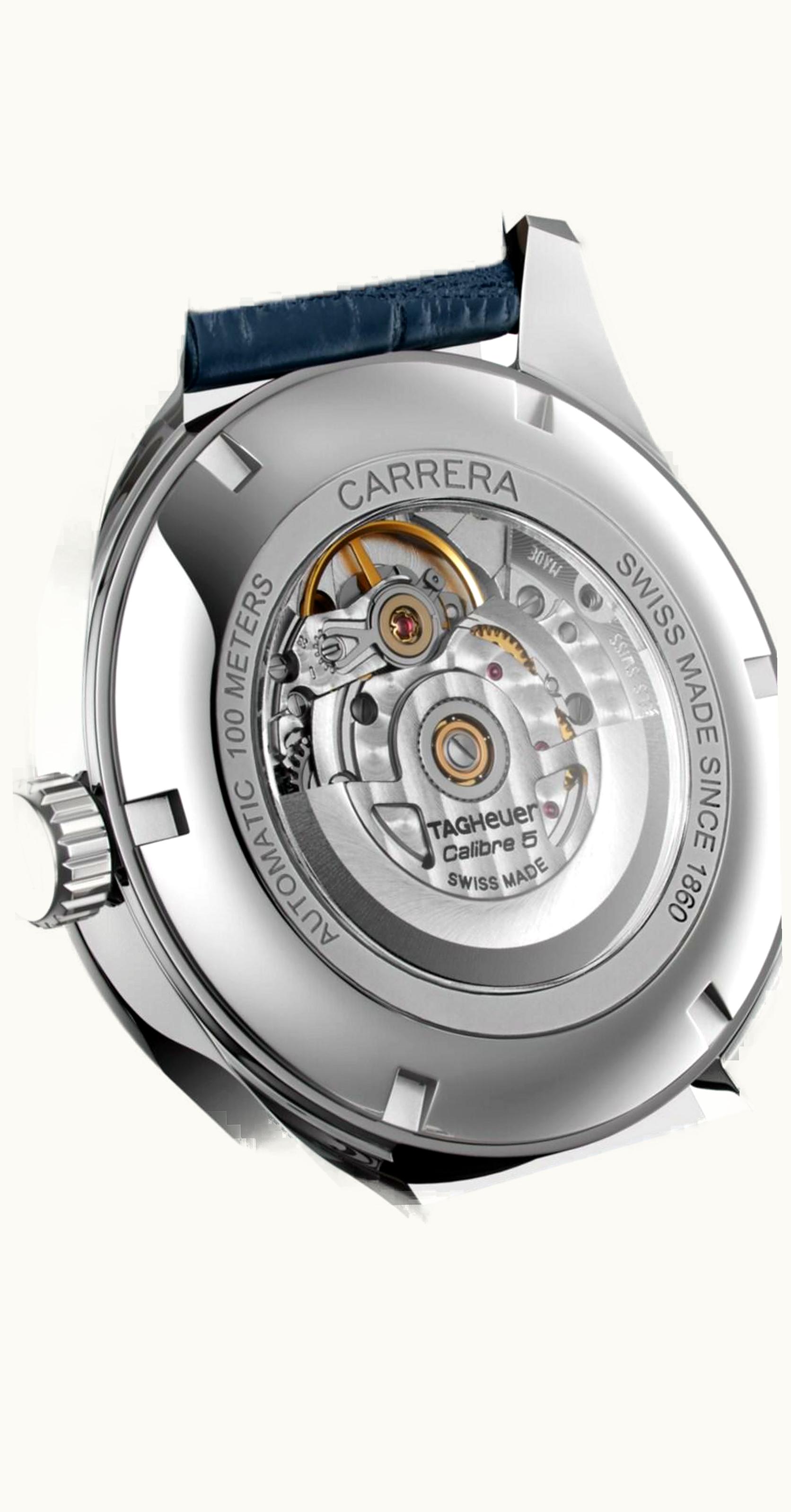 TAG Heuer Carrera Calibre 5 Day Date Stainless Steel / Blue / Alligator