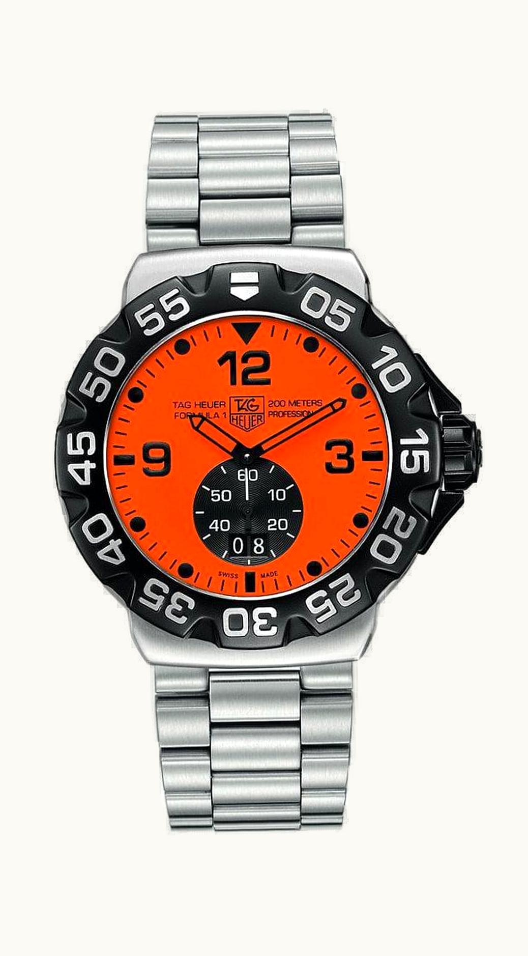 TAG Heuer Formula 1 Big Date 44 Stainless Steel / Orange / Bracelet