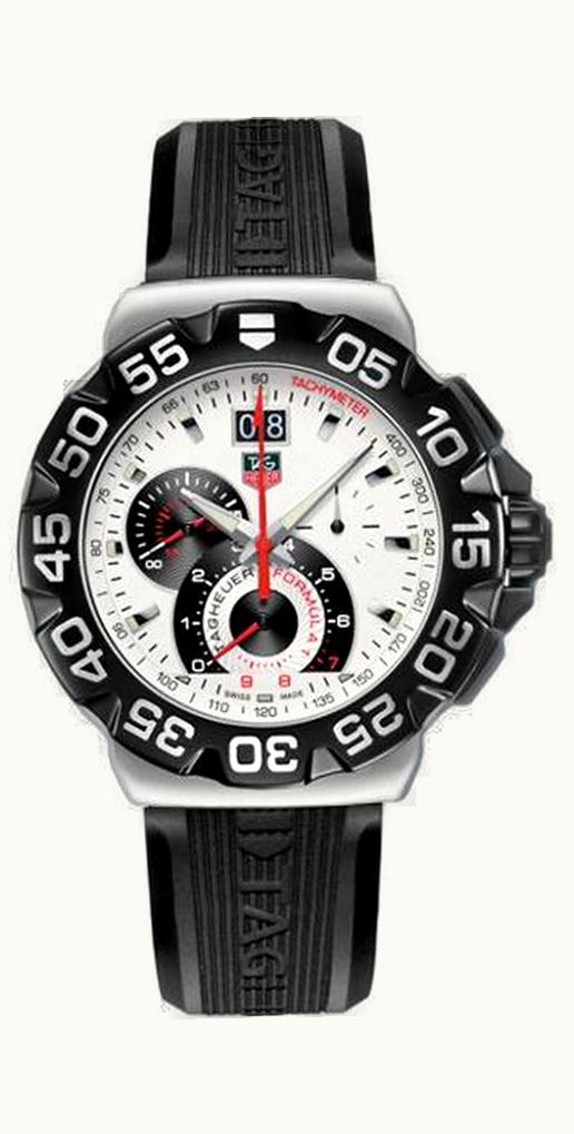 TAG Heuer Formula 1 Quartz Chronograph Big Date 44 Stainless Steel / White / Rubber