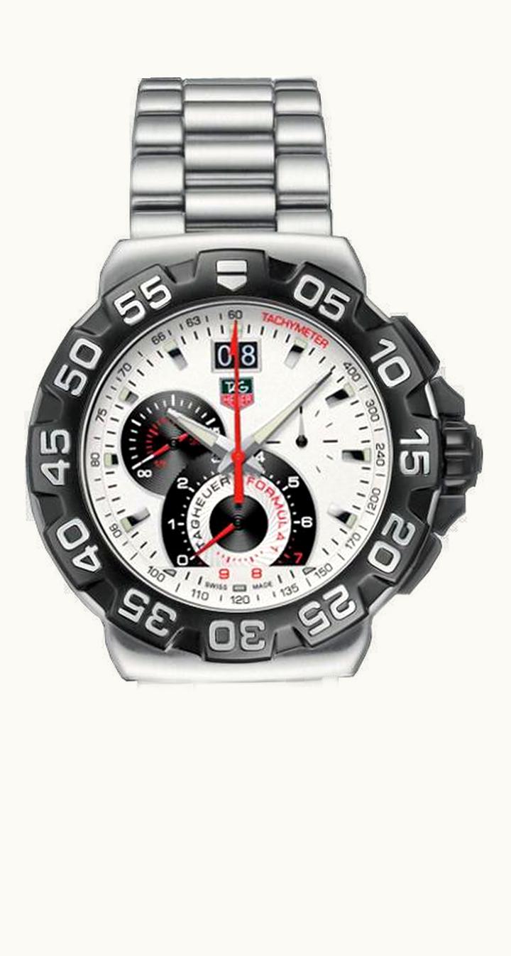 TAG Heuer Formula 1 Quartz Chronograph Big Date 44 Stainless Steel / White / Bracelet