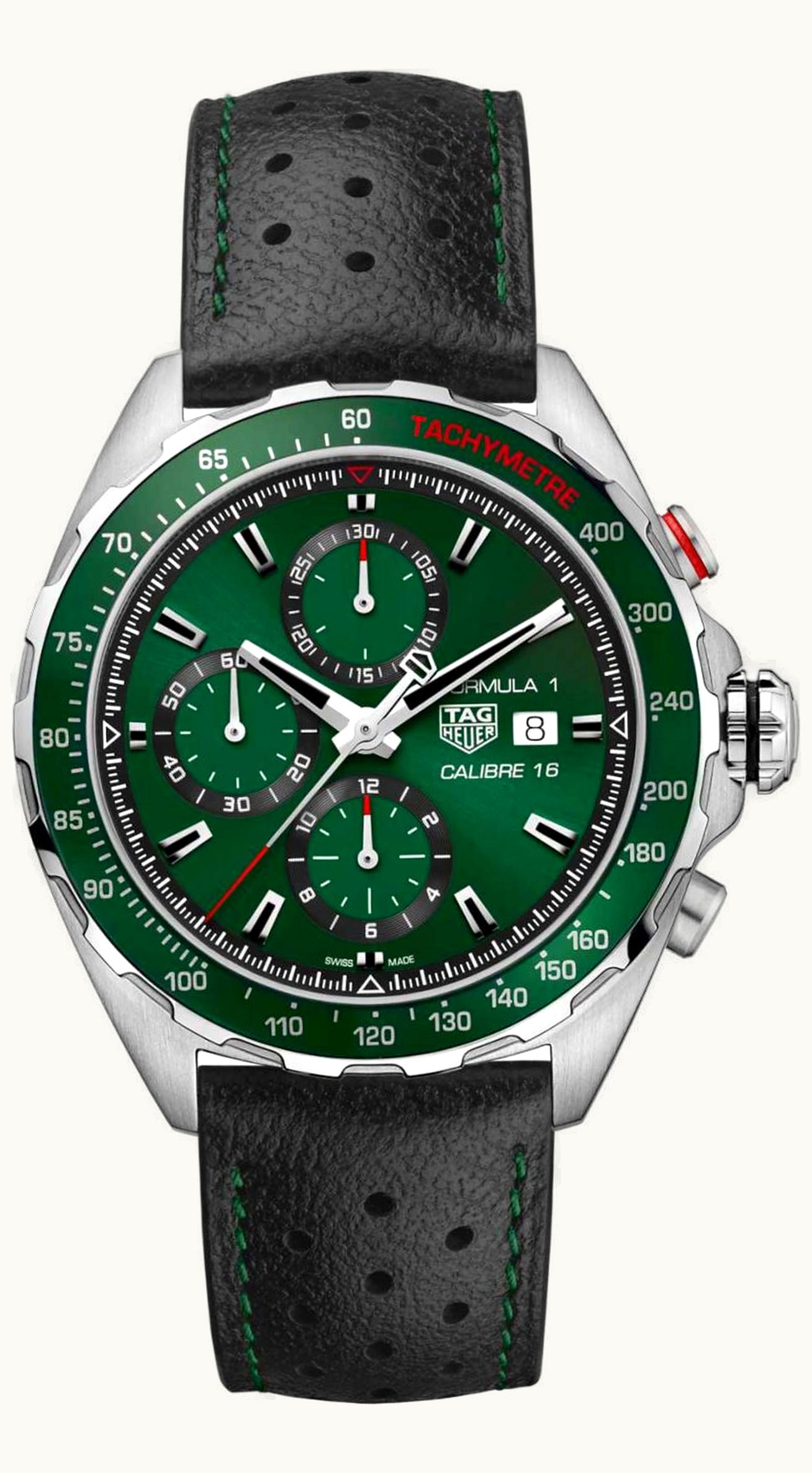 TAG Heuer Formula 1 Calibre 16 44 Stainless Steel / Green / Calf