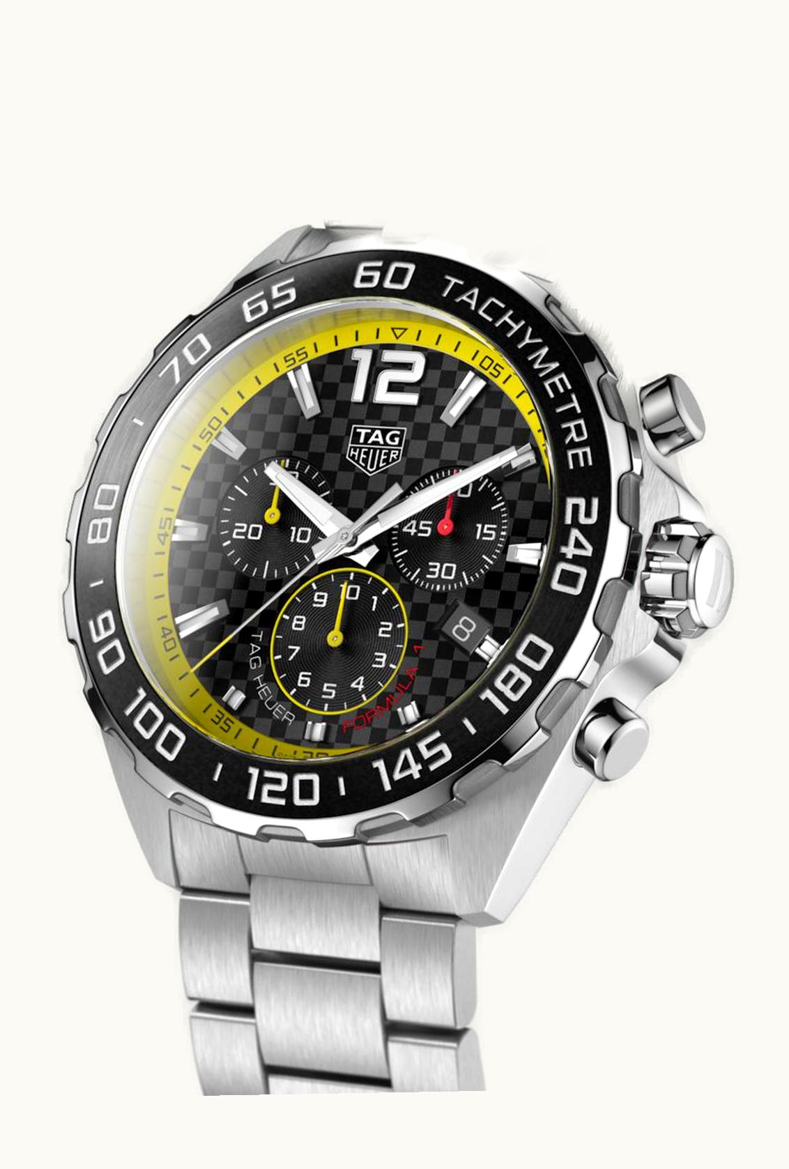 TAG Heuer Formula 1 Chronograph Quartz Stainless Steel / Carbon - Yellow / Bracelet