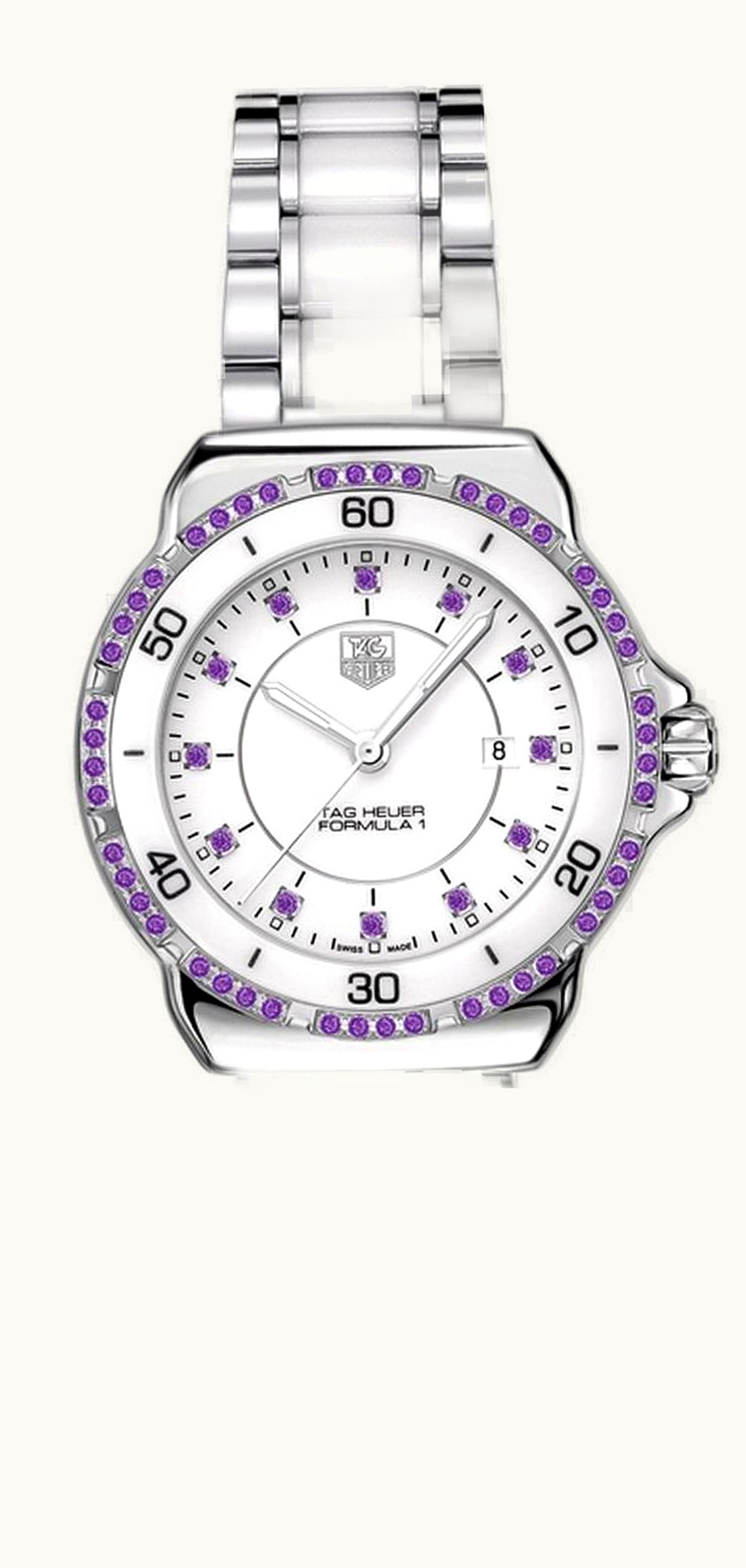 TAG Heuer Formula 1 32 Stainless Steel / Amethysts / White / Bracelet