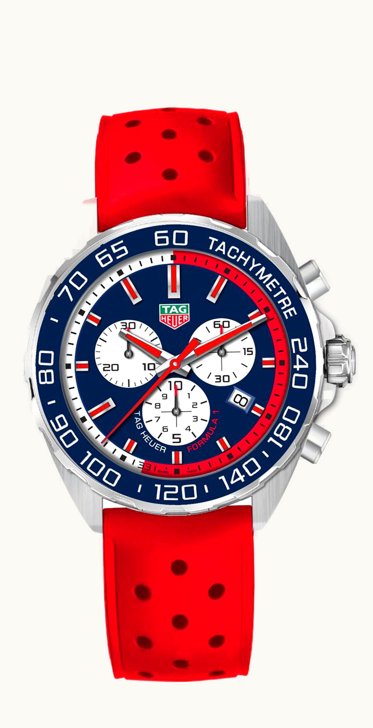 TAG Heuer Formula 1 Chronograph Quartz 43 Stainless Steel / Max Verstappen 2017 / Rubber