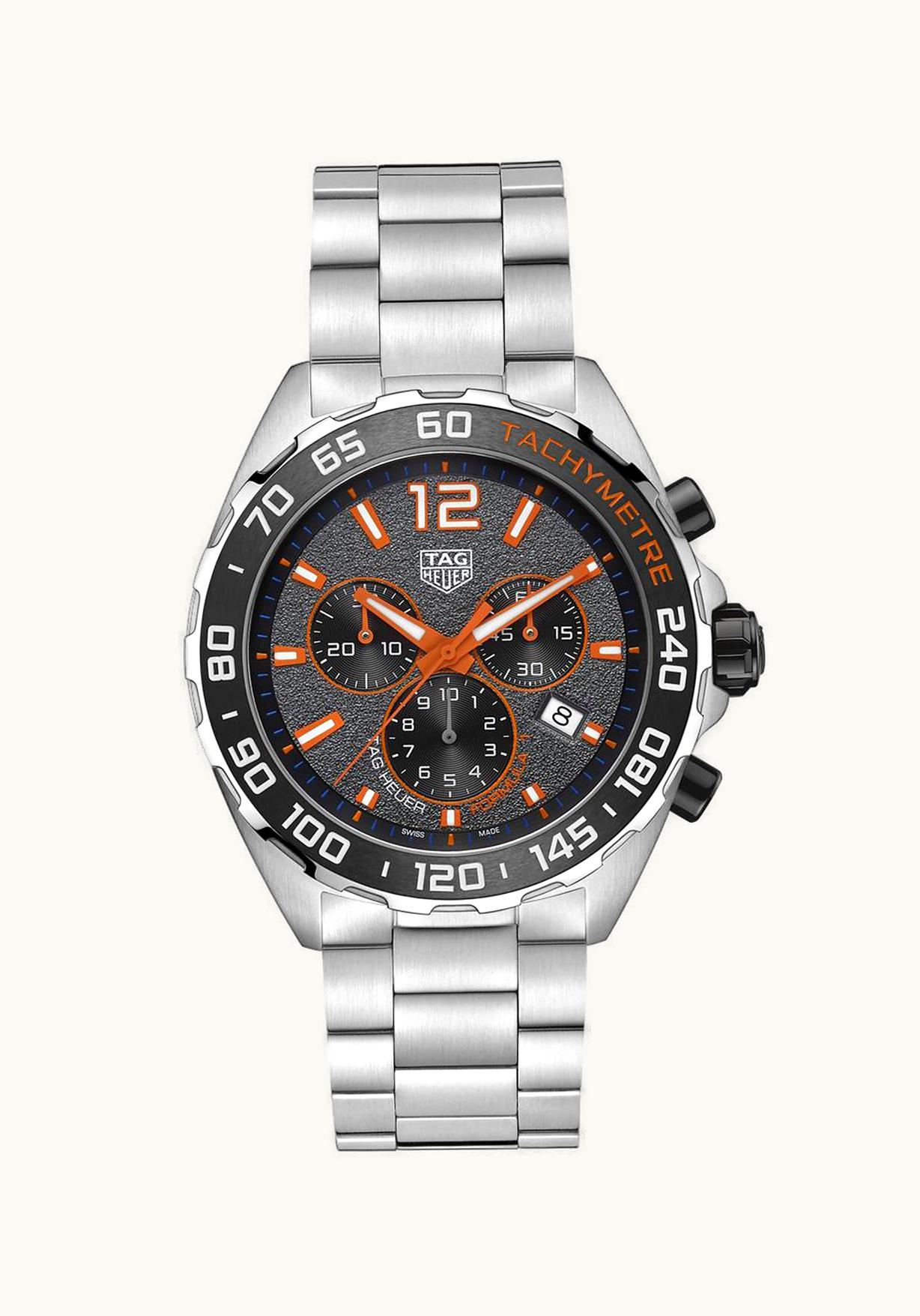 TAG Heuer Formula 1 Chronograph Quartz Stainless Steel / Grey - Orange / Bracelet