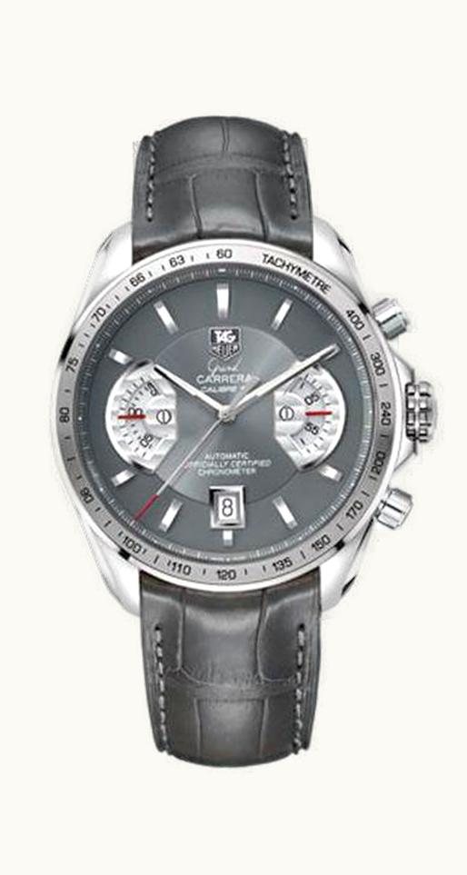 TAG Heuer Grand Carrera Calibre 17 RS 43 Stainless Steel / Grey / Alligator