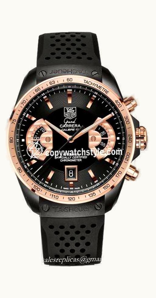 TAG Heuer Grand Carrera Calibre 17 RS2 43 PVD / Red Gold / Black / Rubber