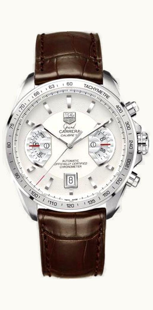 TAG Heuer Grand Carrera Calibre 17 RS 43 Stainless Steel / Silver / Alligator