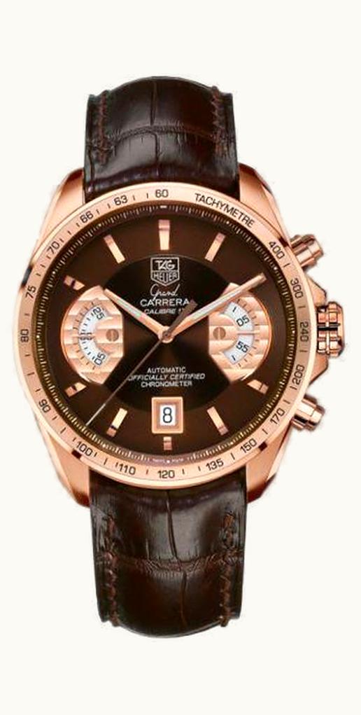 TAG Heuer Grand Carrera Calibre 17 RS Chronograph Red Gold / Brown / Alligator