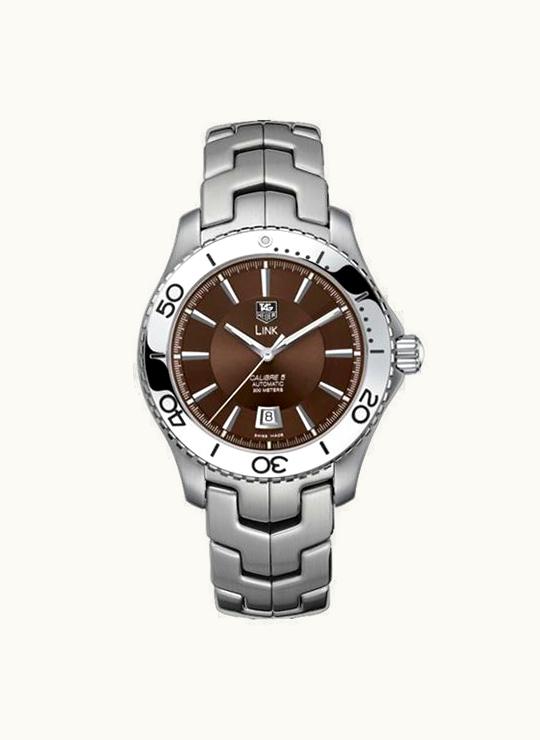 TAG Heuer Link Calibre 5 Stainless Steel / Brown