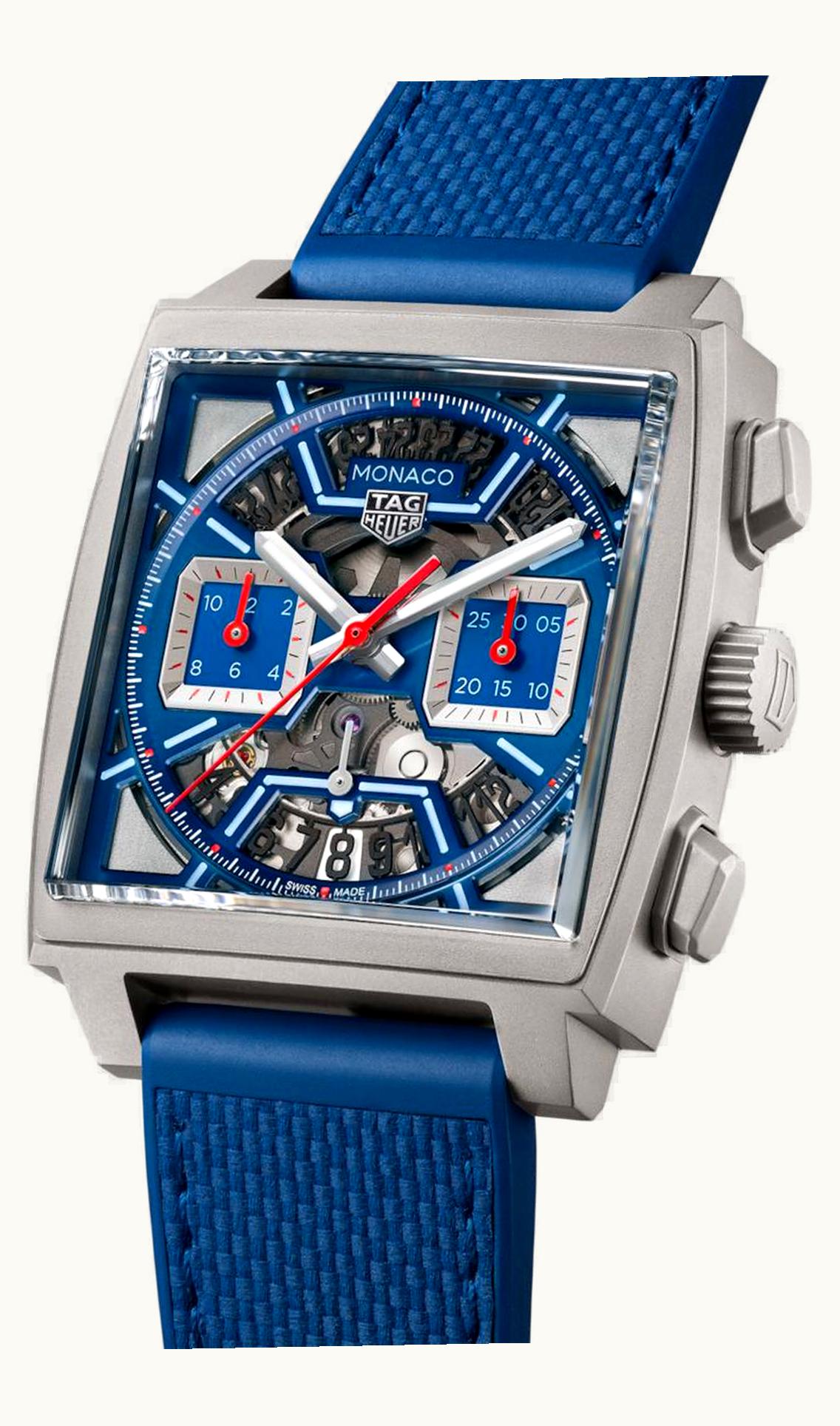 TAG Heuer Monaco Calibre Heuer 02 Titanium / Skeleton Racing - Blue
